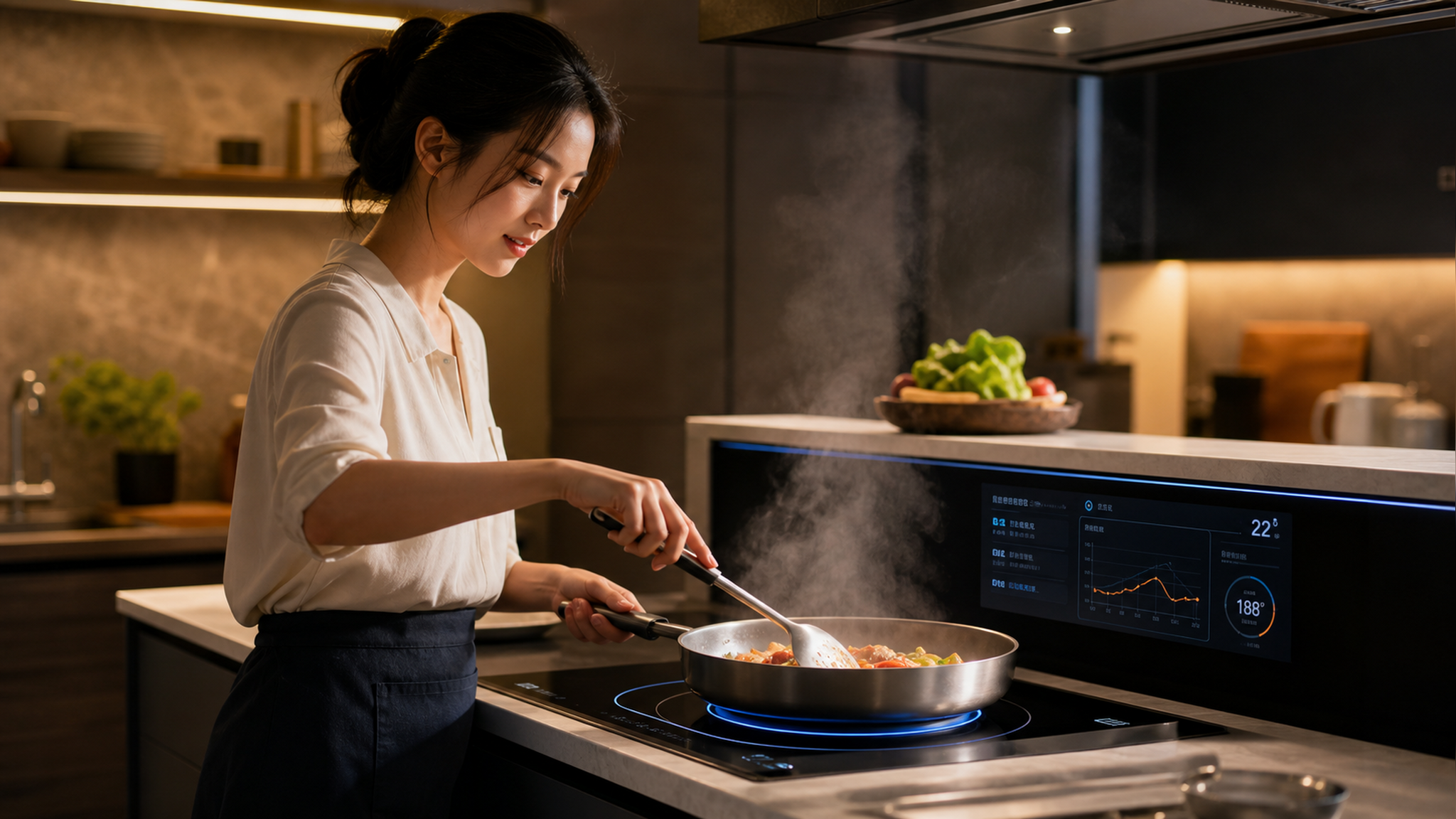 A hyper-realistic medium shot of a modern Chinese
