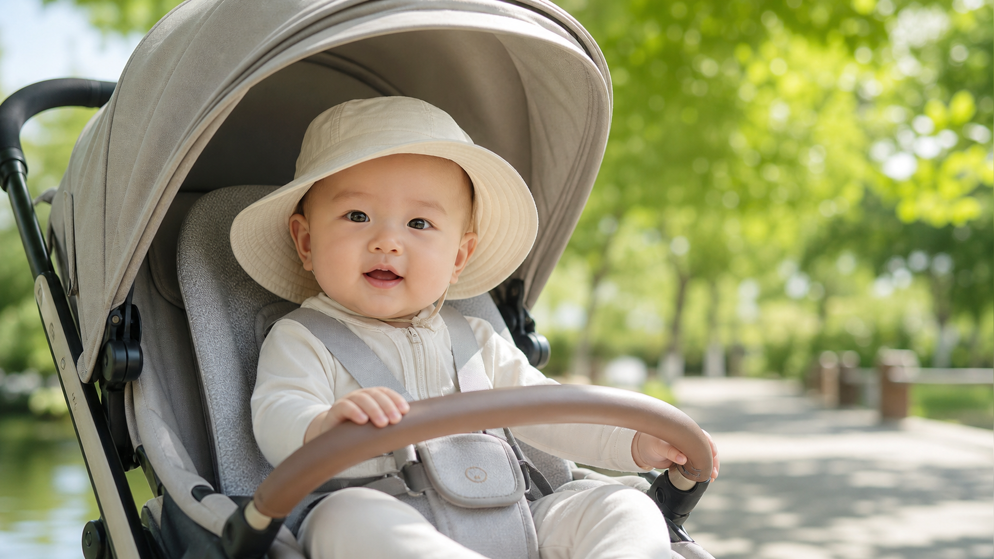 A cute Chinese baby (around 6 months old) sitting
