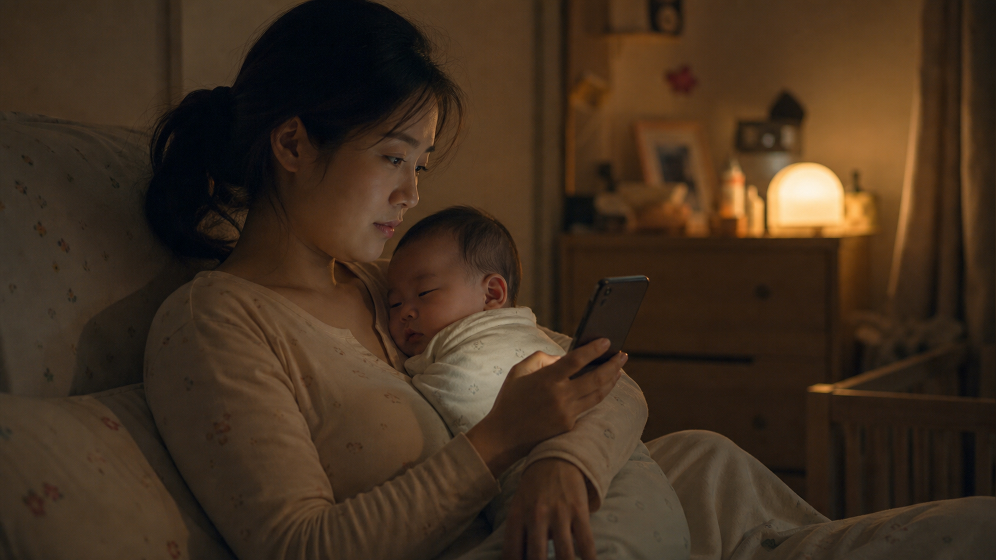 夜里喂奶看手机伤眼？真凶其实是它