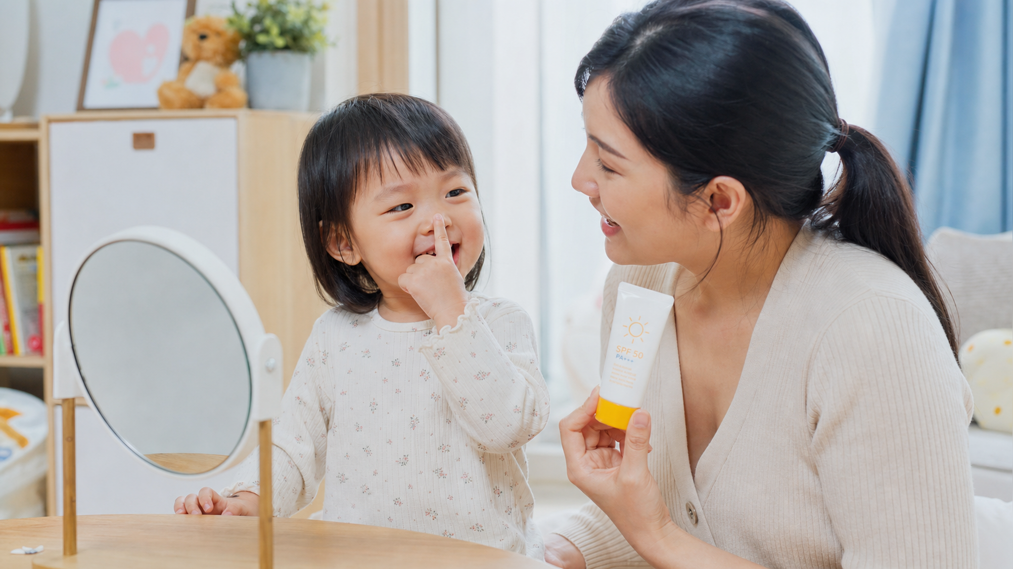 娃抗拒涂防晒？三招让他配合还学说话