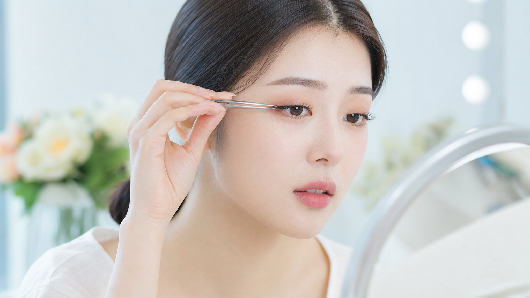 A close-up shot of a beautiful young Chinese woman