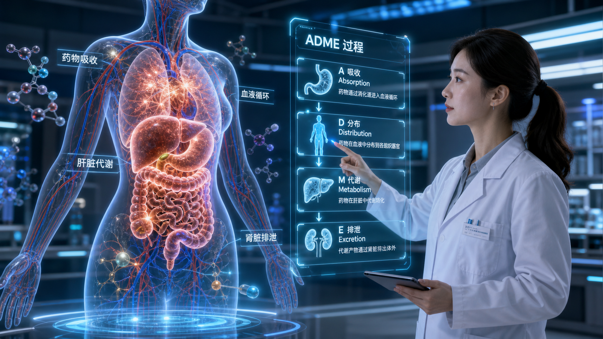 A highly detailed, futuristic and medical-style 3D