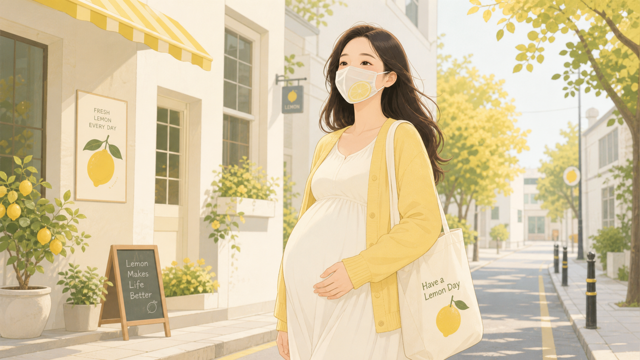 A warm and soft illustration of a young Chinese pr