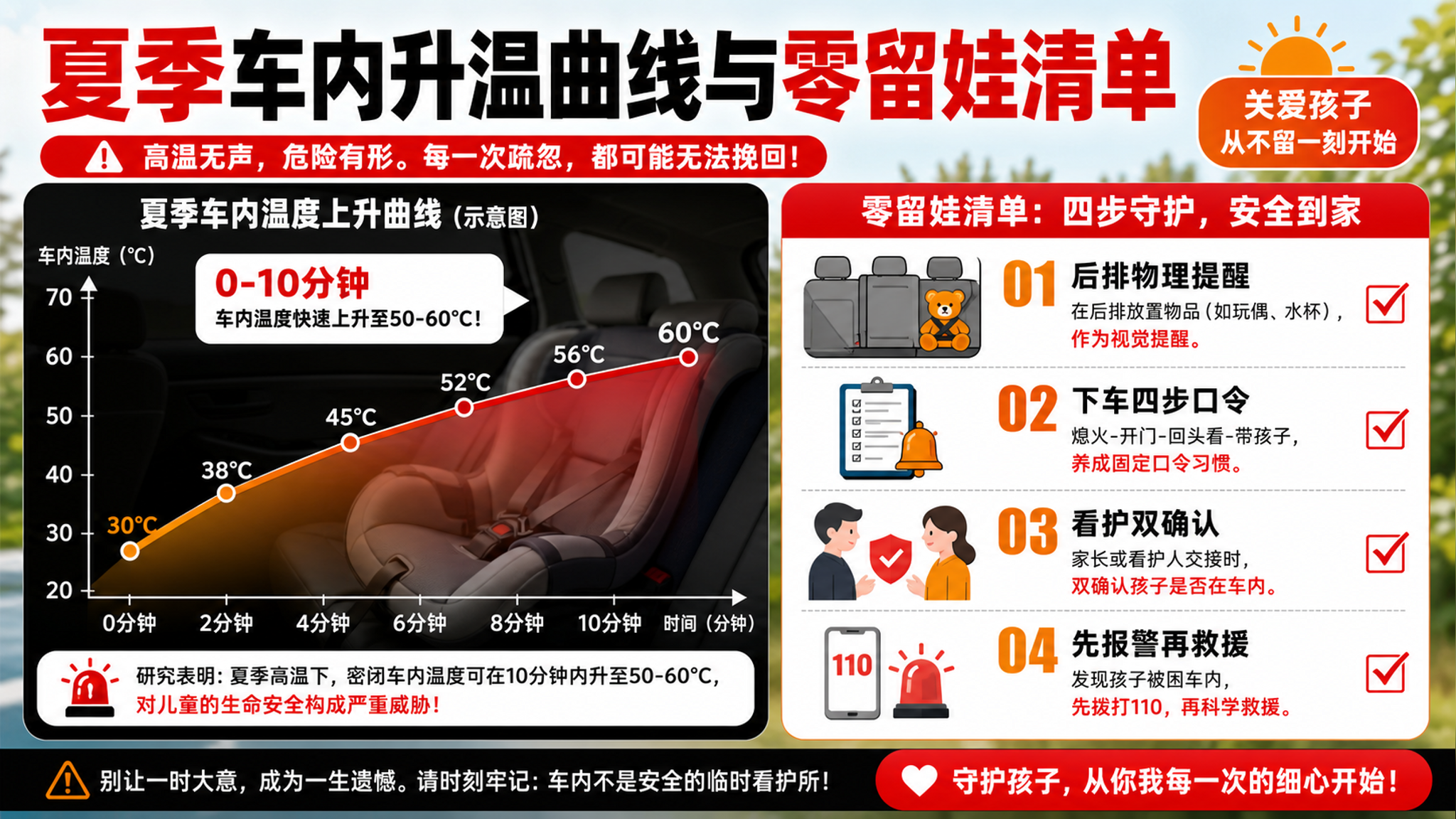 别把车当“临时托儿所”：10分钟致命升温与零遗落清单
