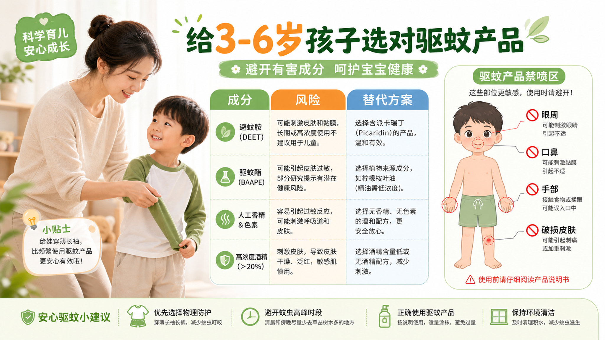 防蚊别变中毒：3-6岁驱蚊用品避坑清单