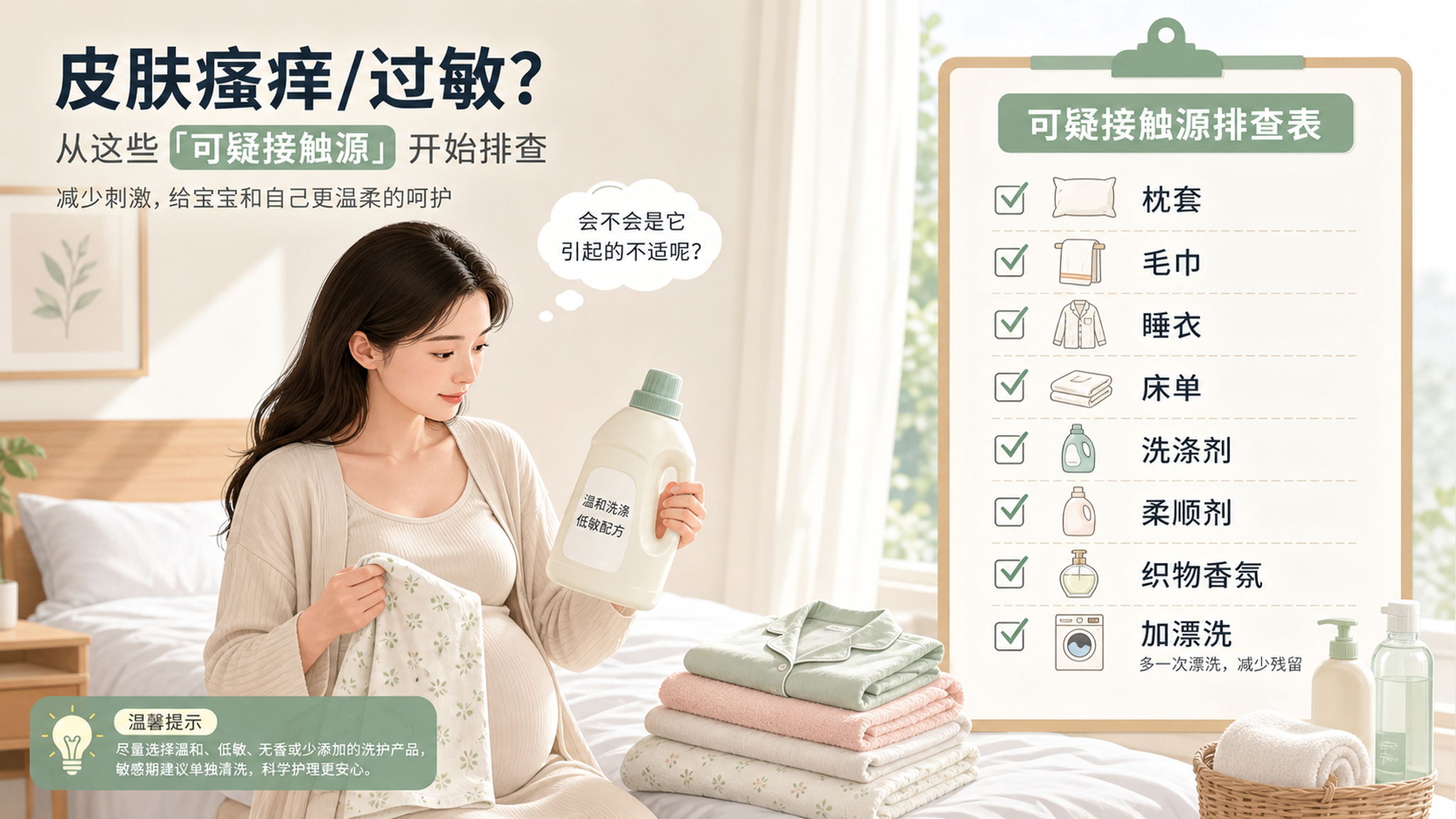 同一片脸反复红痒？先查枕套和洗衣液