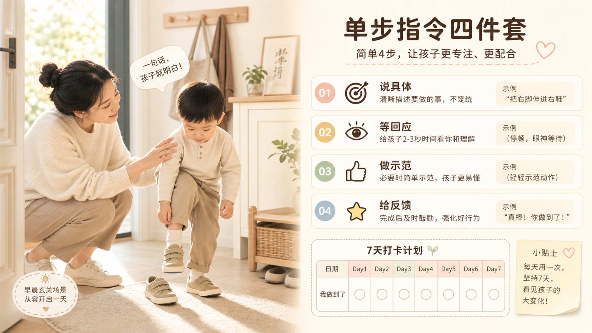 别再催100遍了：一句单步指令让娃30秒动起来