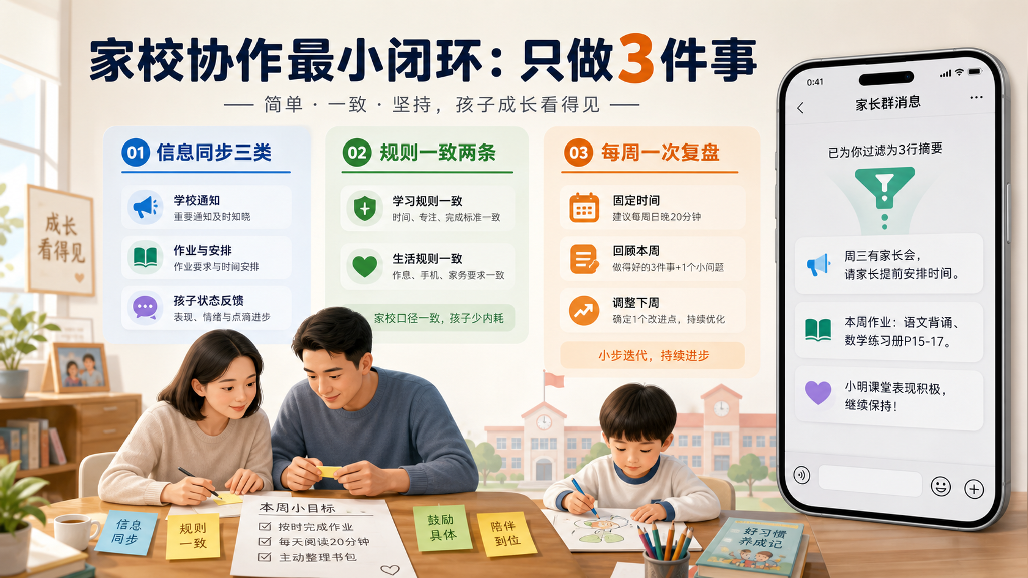 别再被家长群牵着跑：家校协作只做3件事