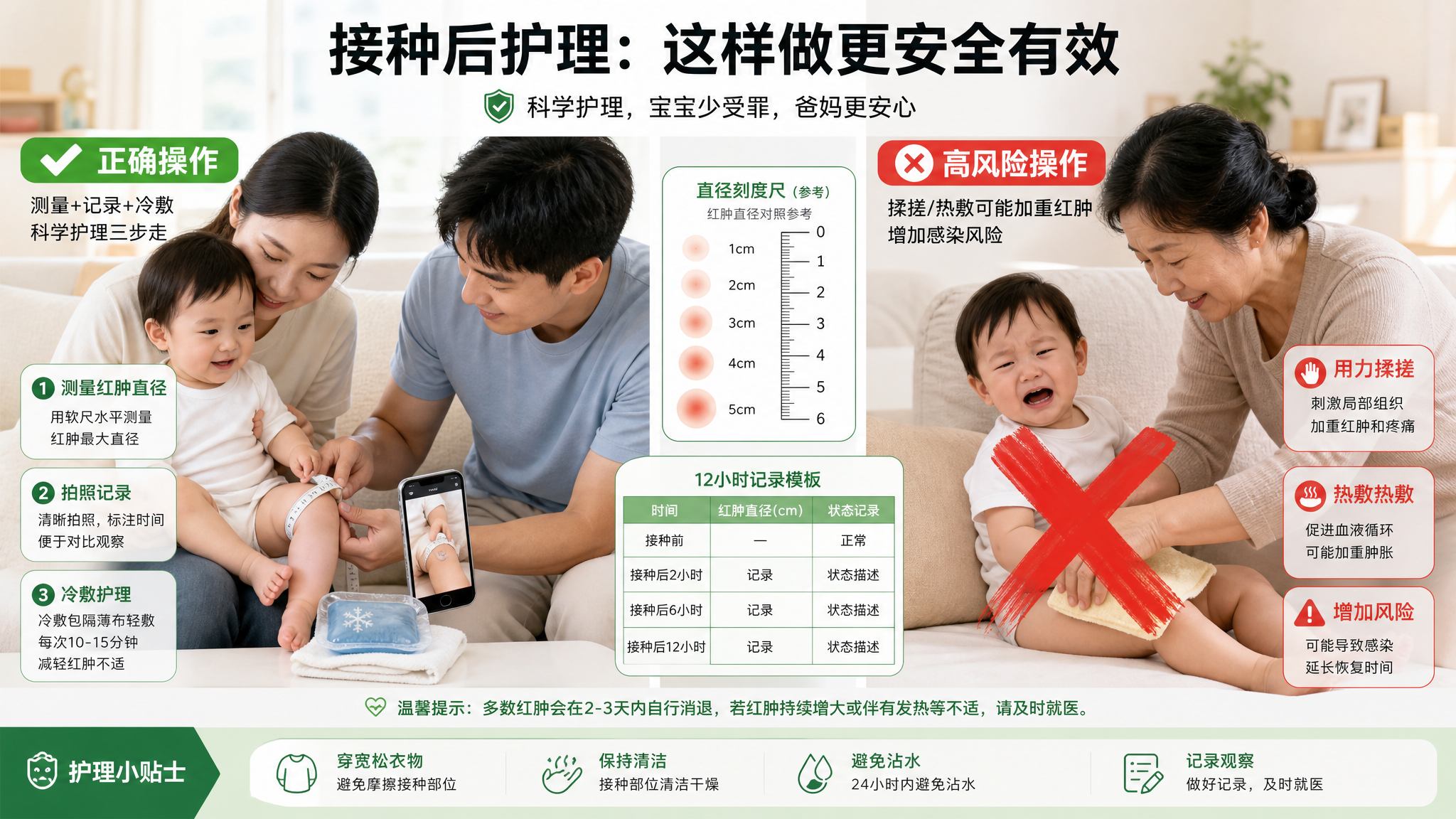 别再揉了！接种后红肿硬结这样处理更安全
