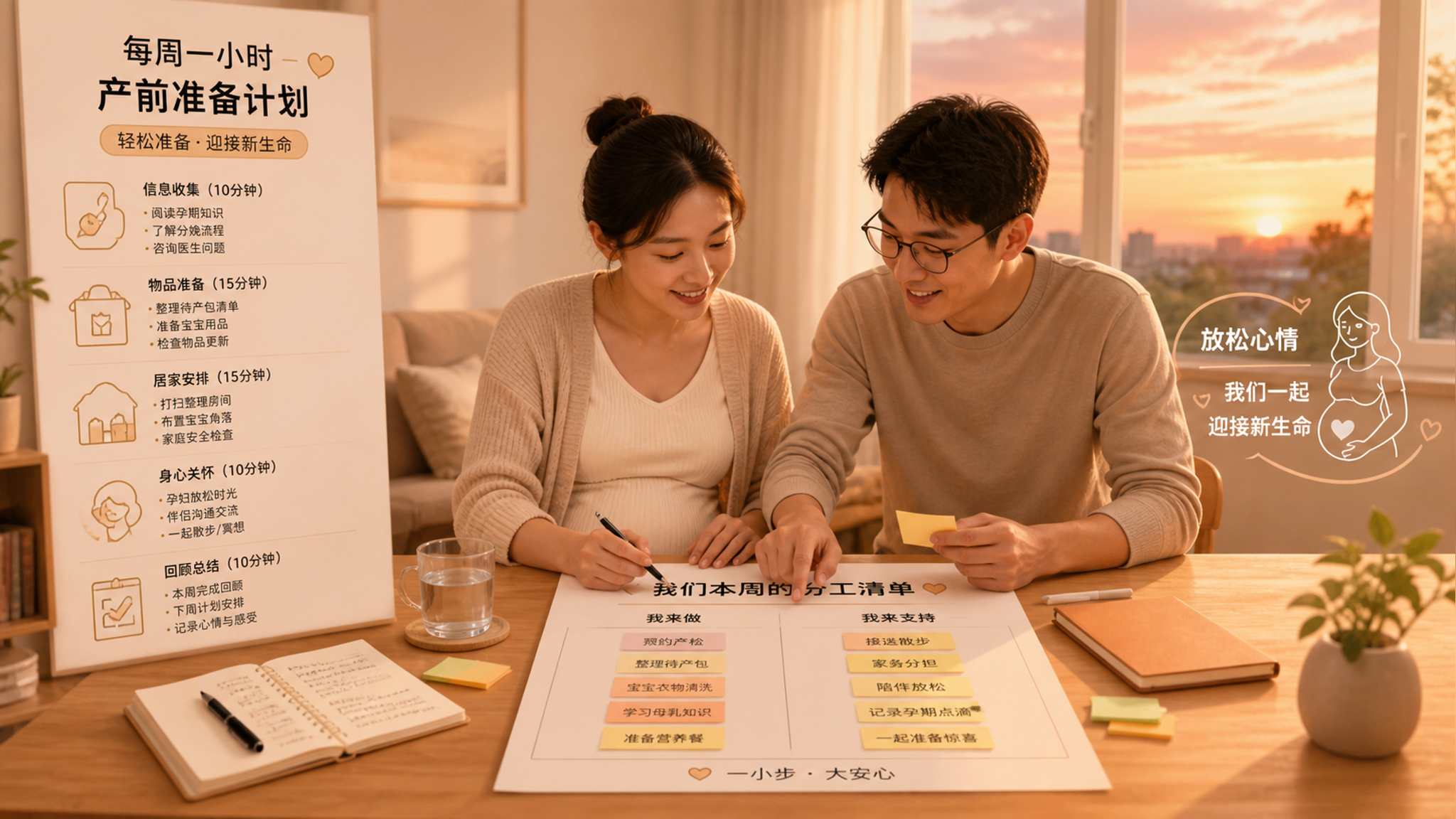 孕中期最不焦虑的产前准备：每周一小时就够