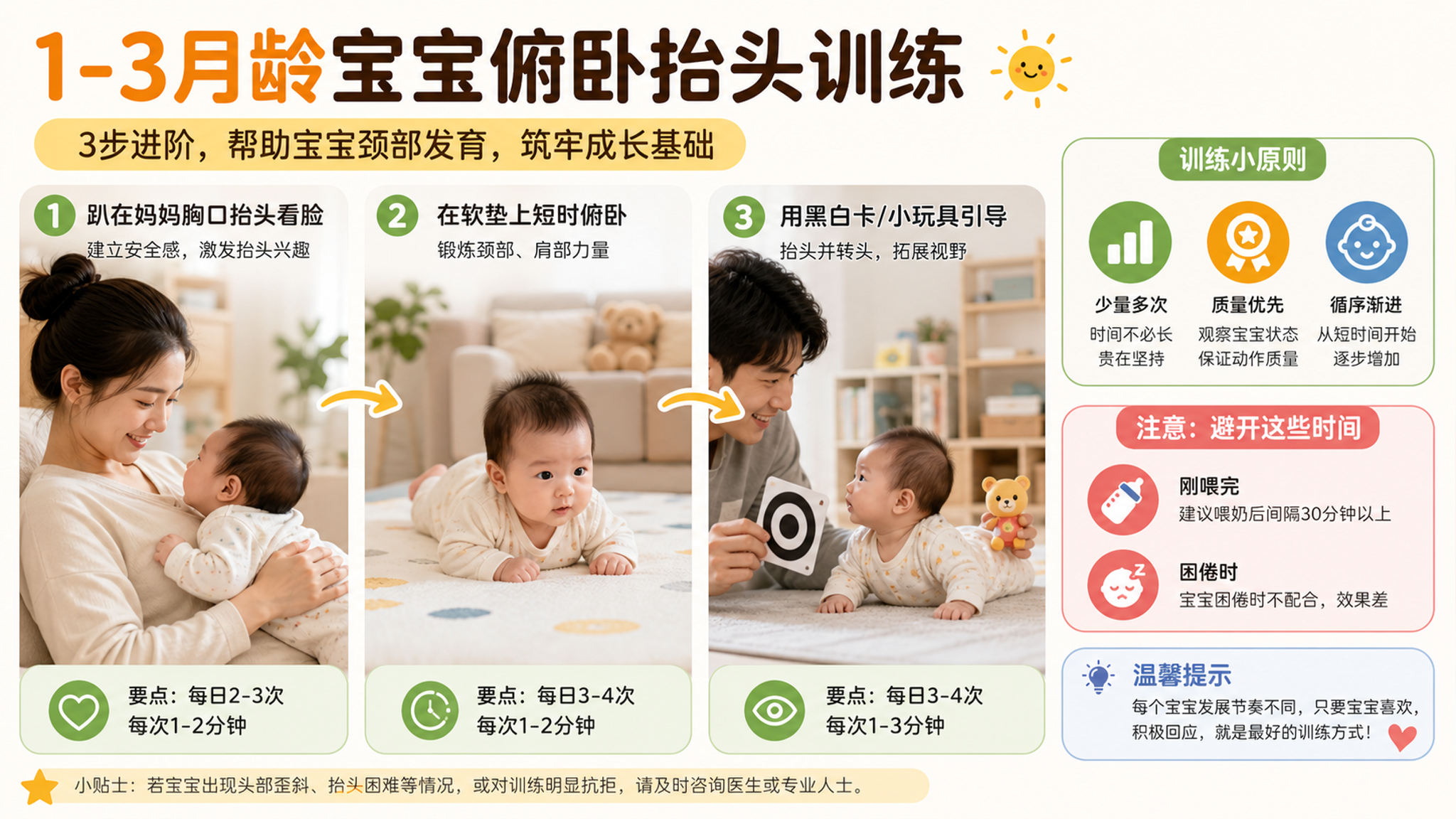 宝宝一趴就哭别硬练：抬头安全进阶表来了