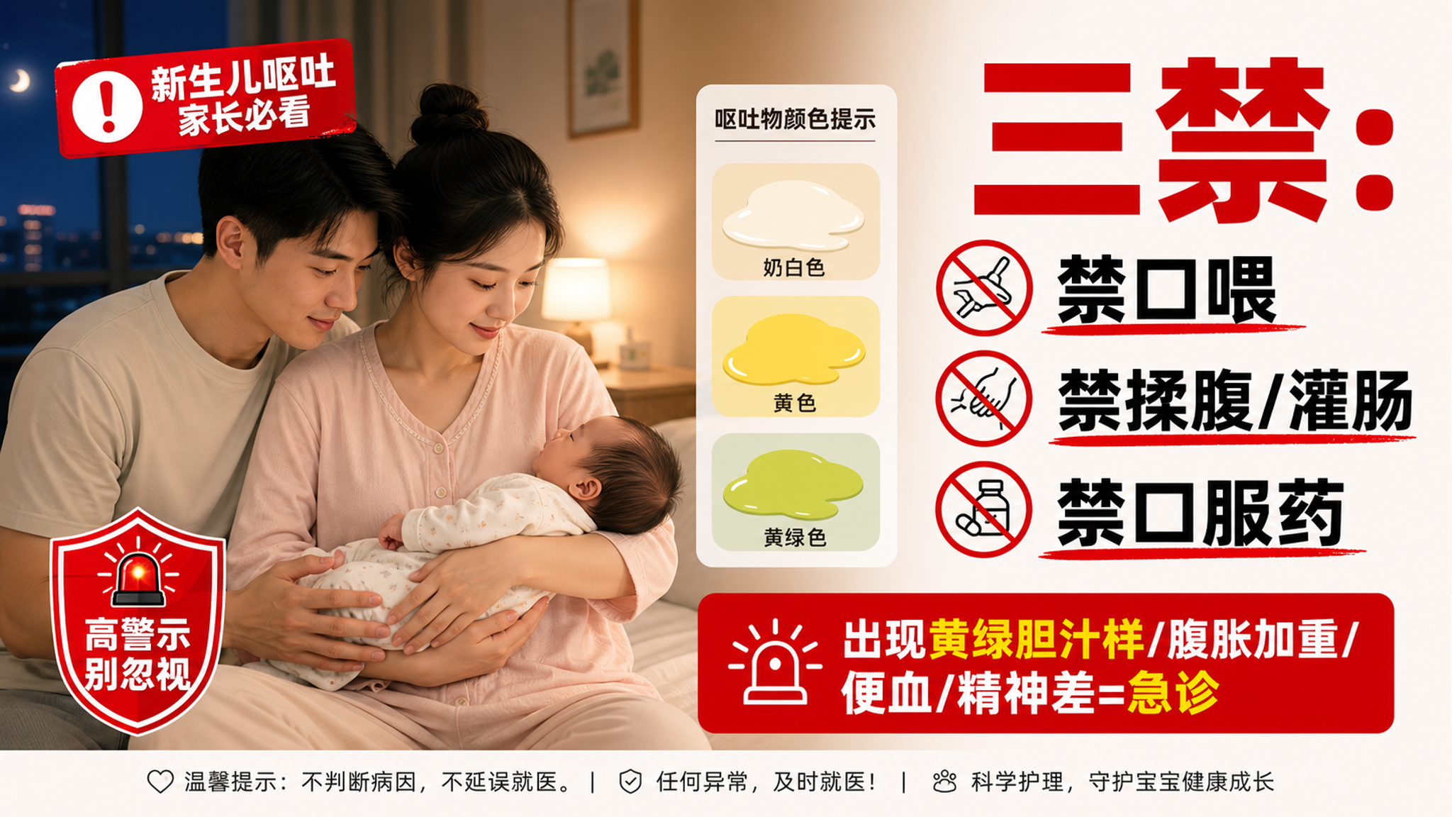 吐奶不怕，吐出黄绿胆汁要立刻急诊