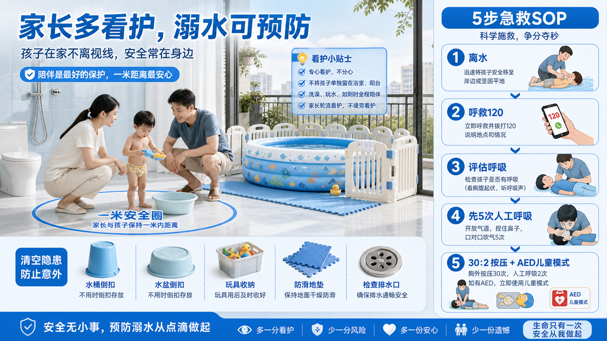 大人在旁也会溺水？一米接触救命