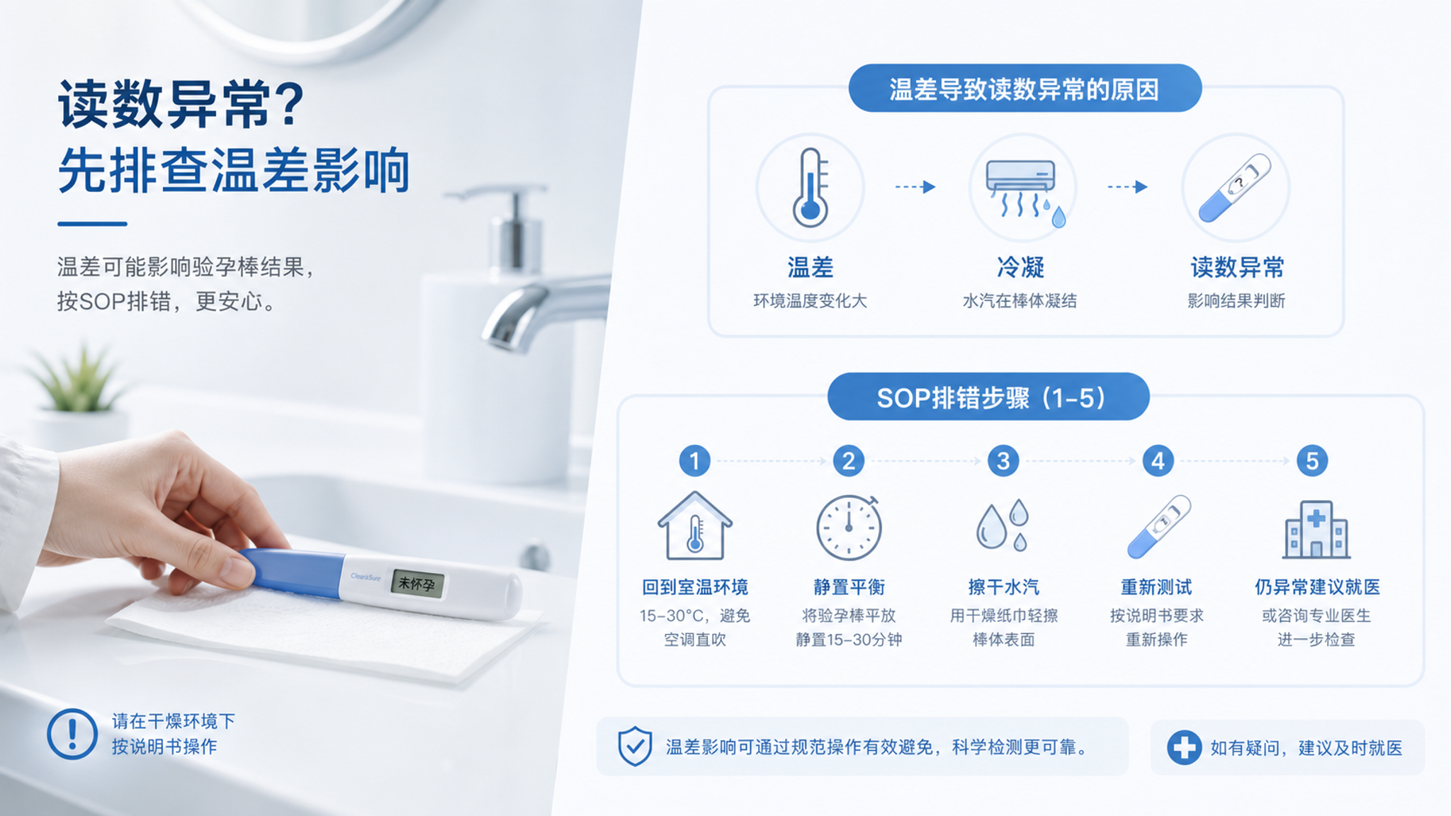 进空调房一测就报错？数显验孕棒可能被冷凝水坑了