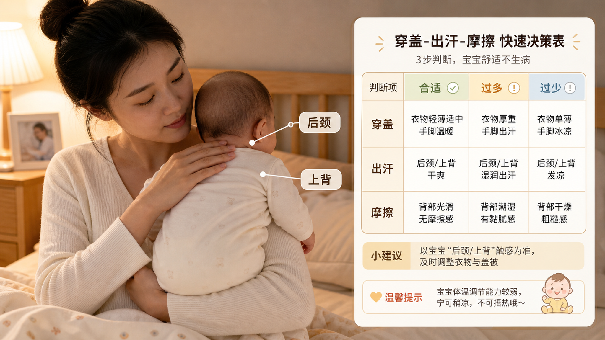 换季别再凭感觉：0-1岁穿盖出汗快速决策表