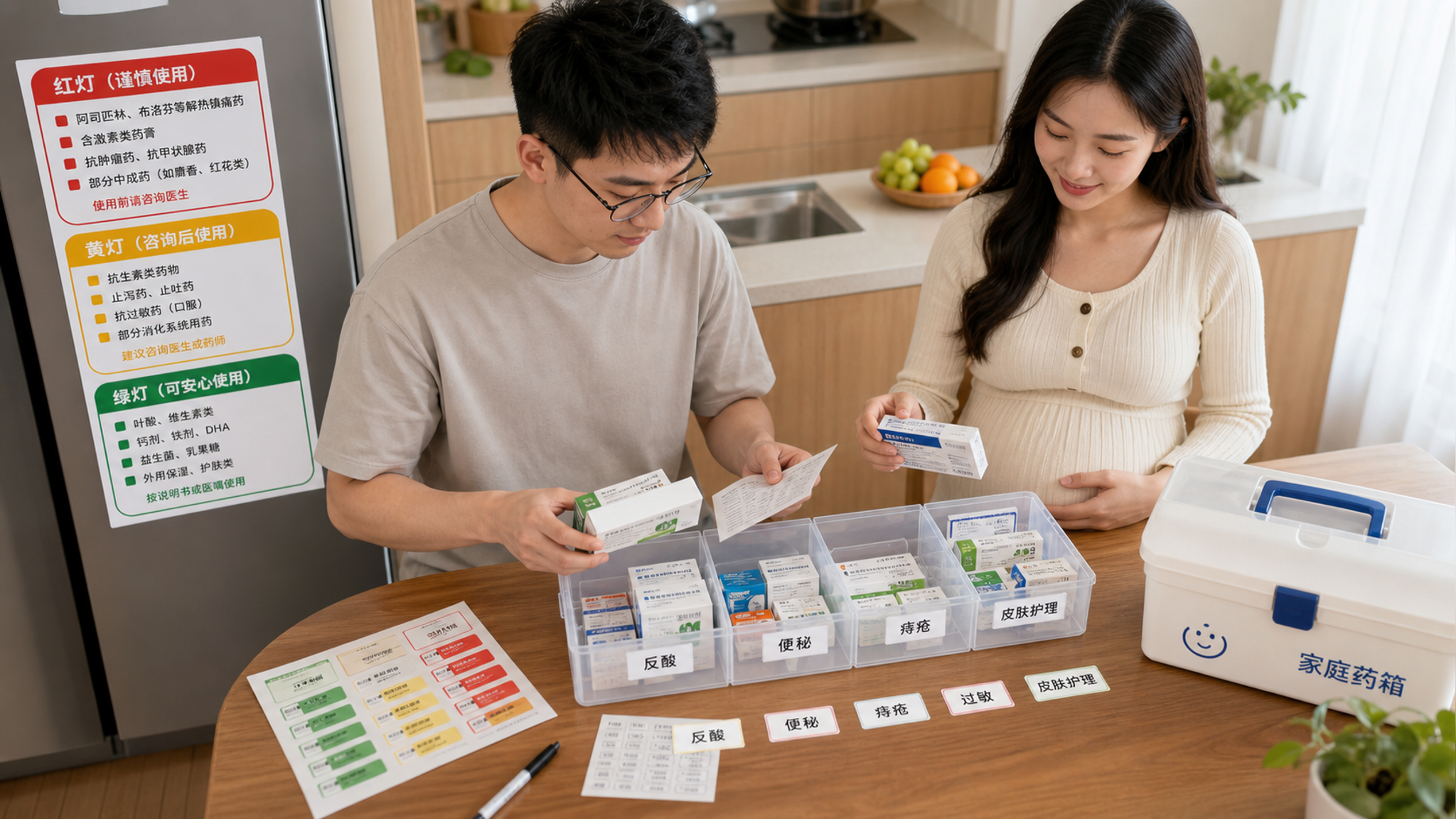 孕期家庭药箱红绿灯：5个场景配齐就够