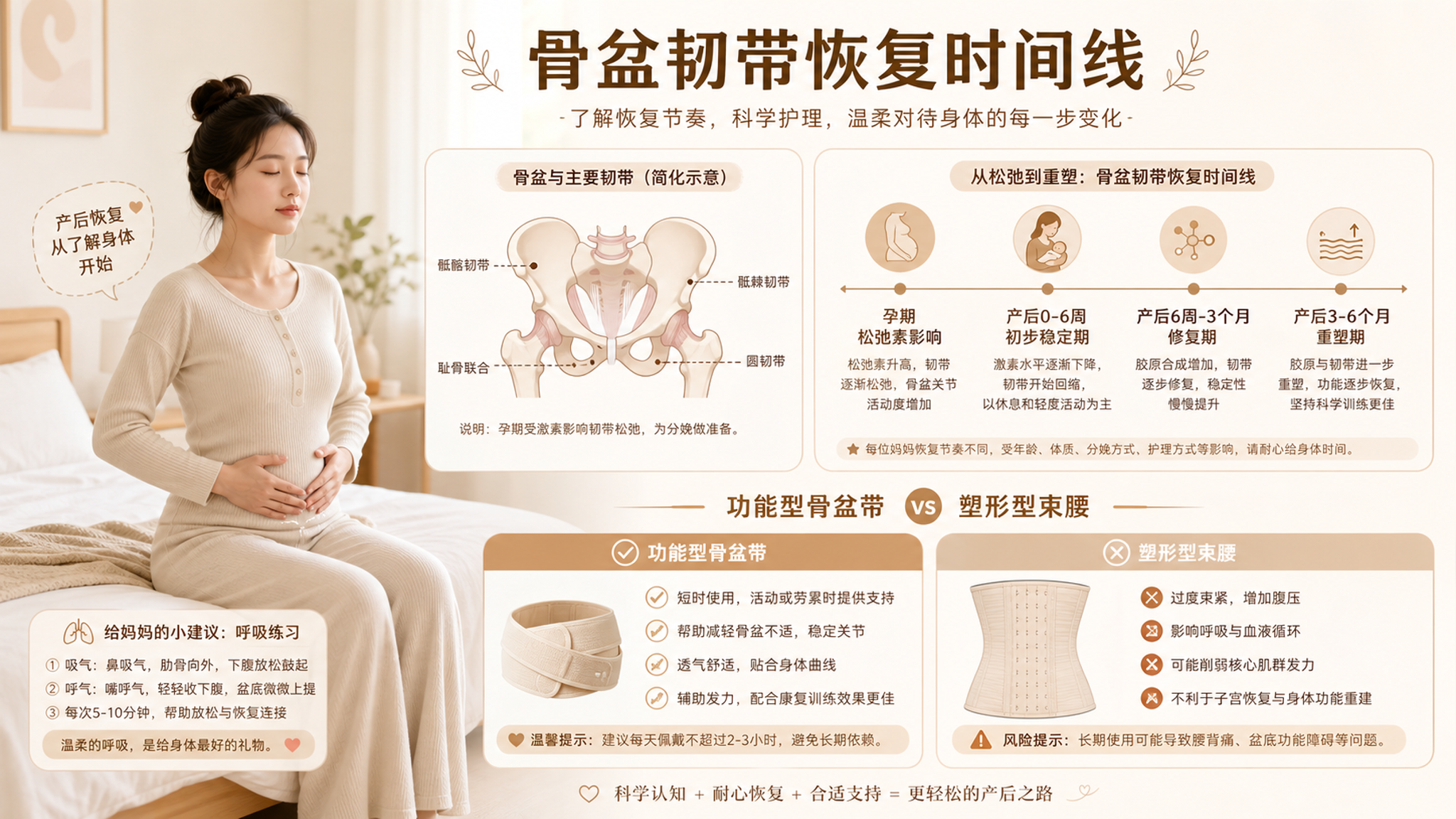 产后骨盆变宽别急着束：3-6个月才是恢复节奏