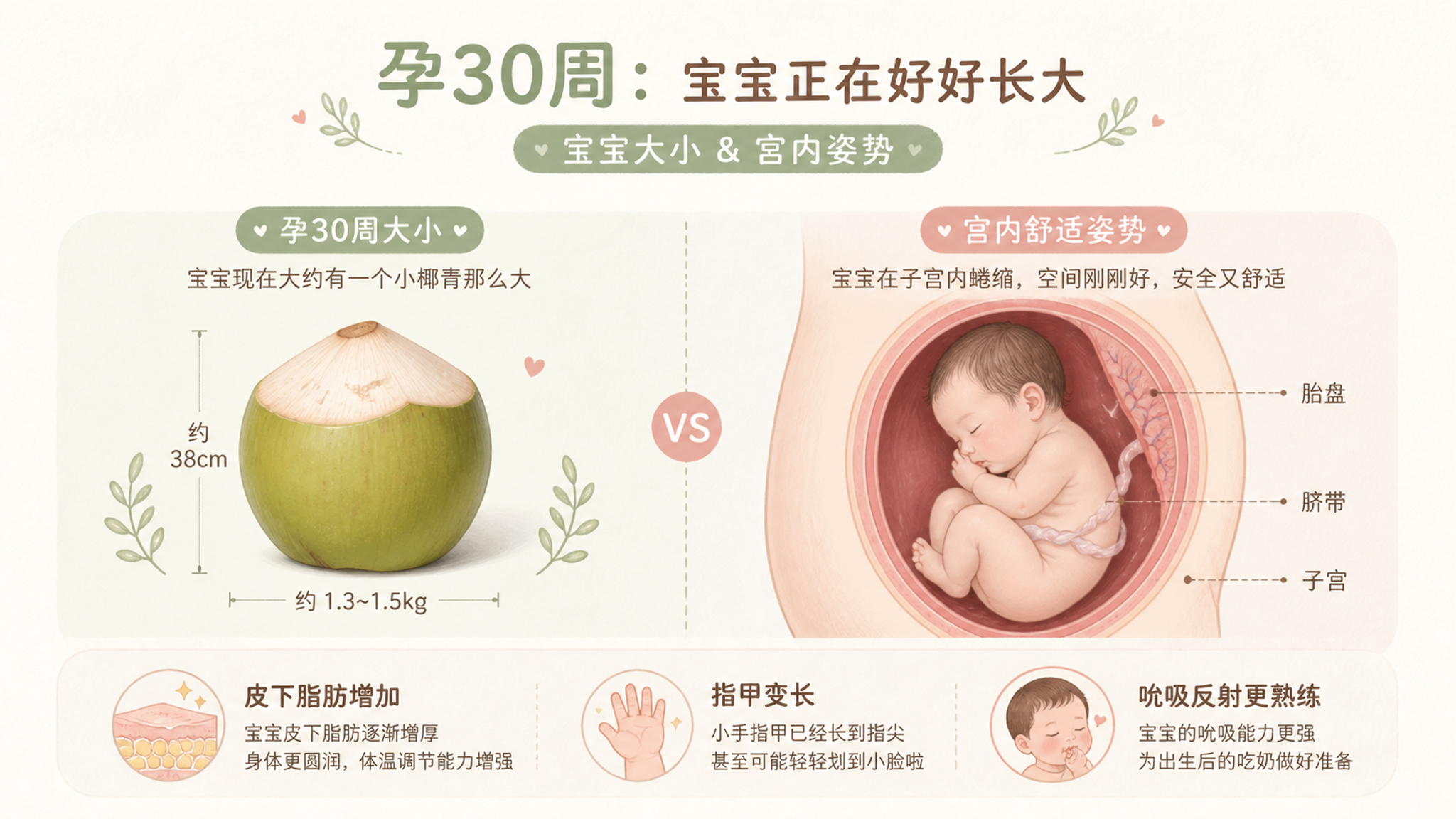 孕30周胎动忽多忽少？先看这张小椰青安心卡