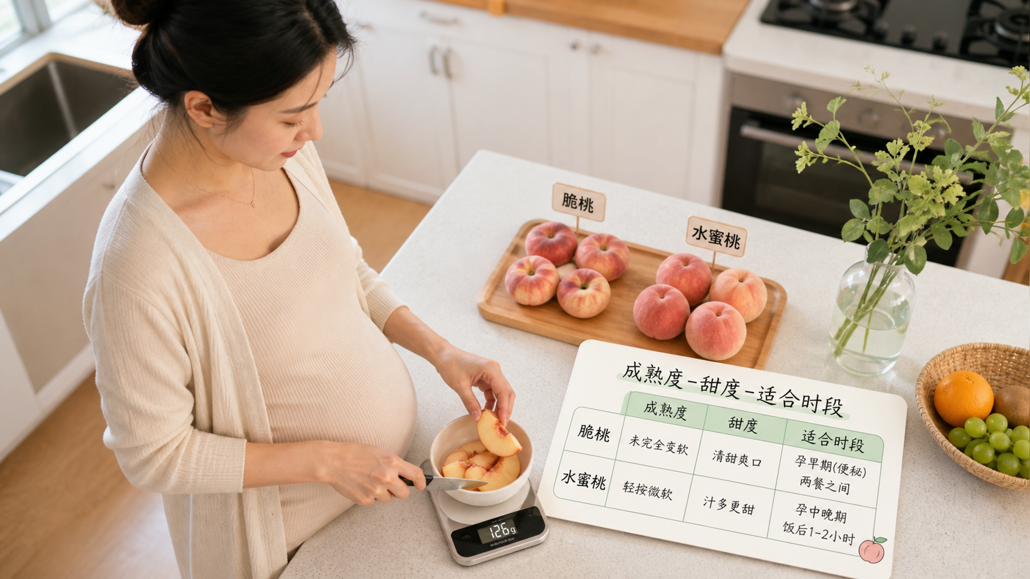 孕期吃桃别凭感觉：成熟度不同，克数和时段要变