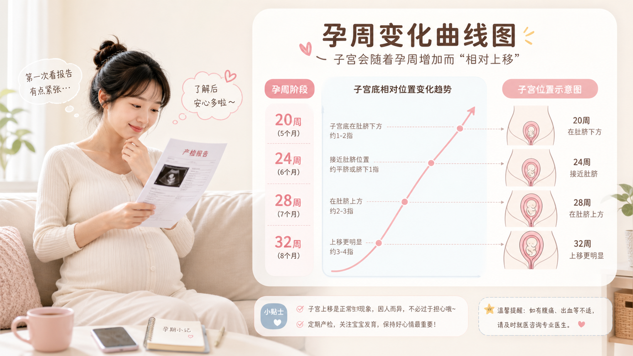 超声写胎盘低置别慌：看懂上移原理和28-32周复查点