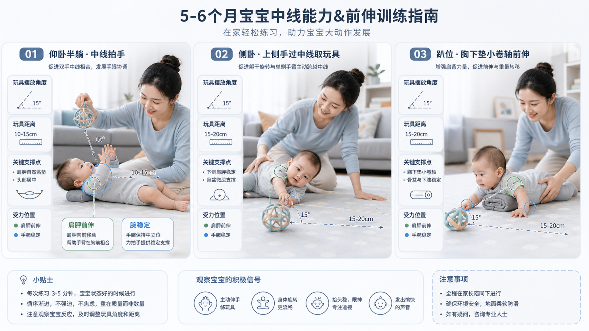 5-6个月不主动伸手抓？先练中线和过中线
