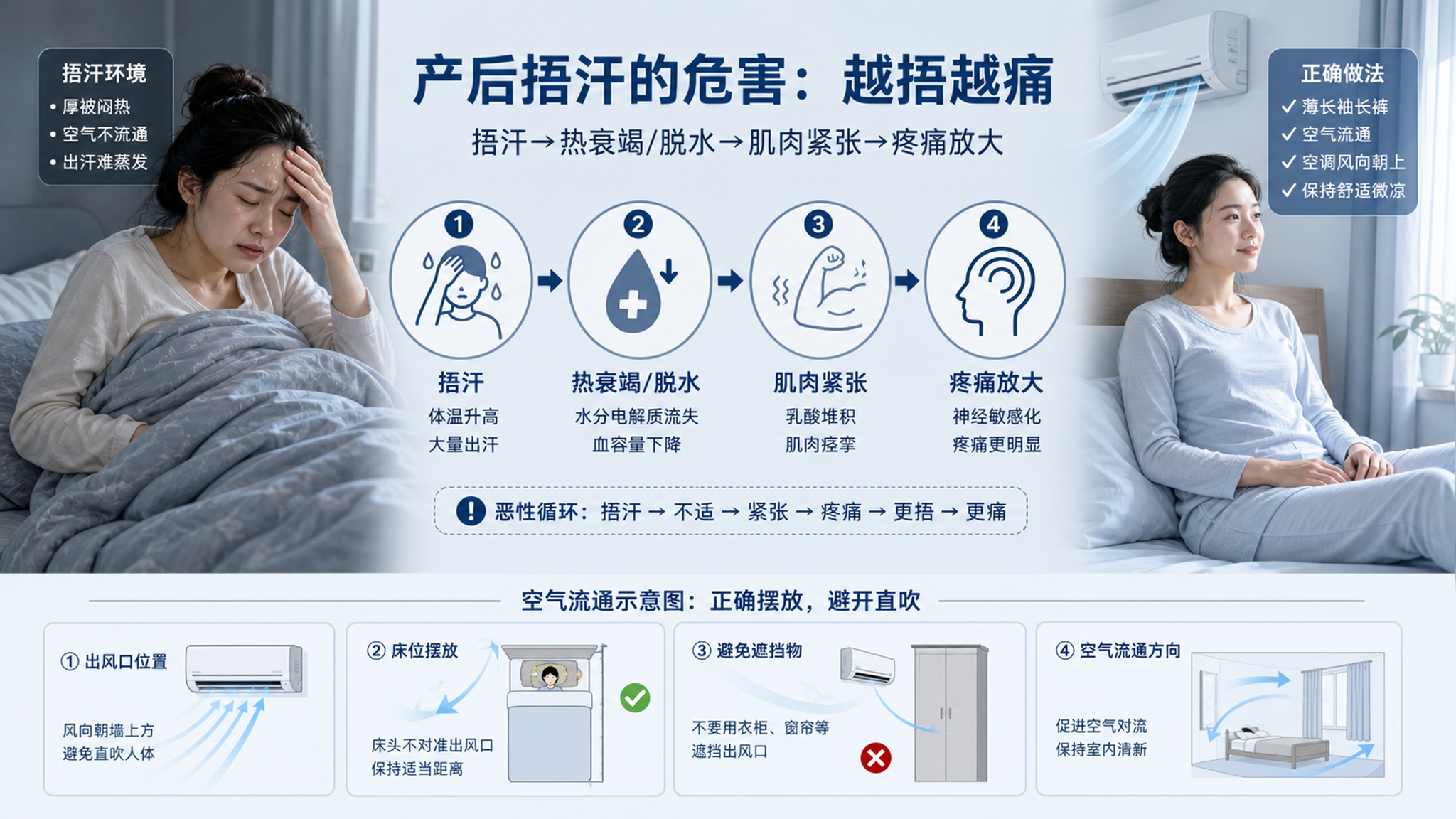产后别再硬捂：头晕心慌更痛，可能是热衰竭在逼近