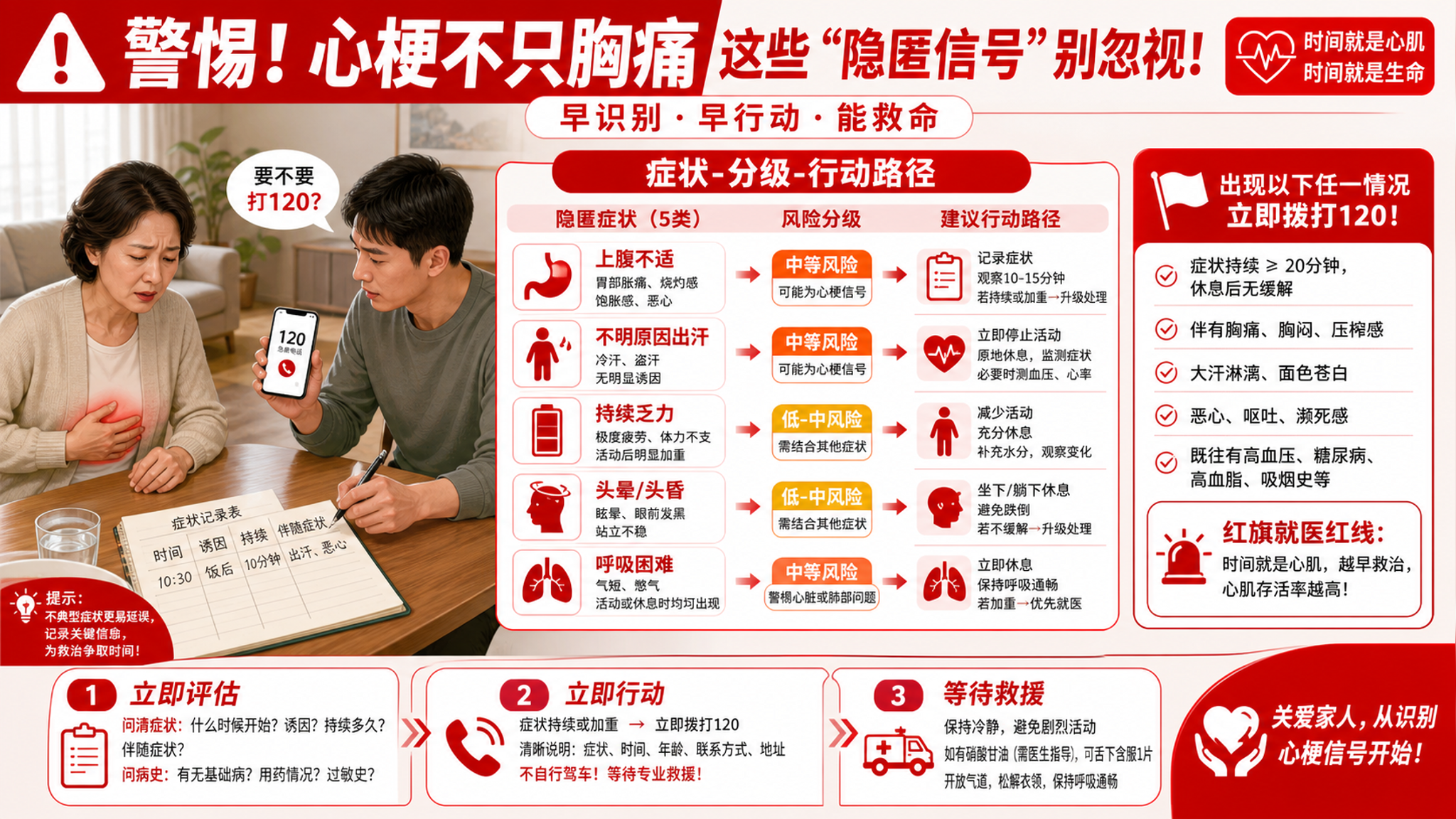 不胸痛也可能危险：5个心血管隐匿信号和就医红线
