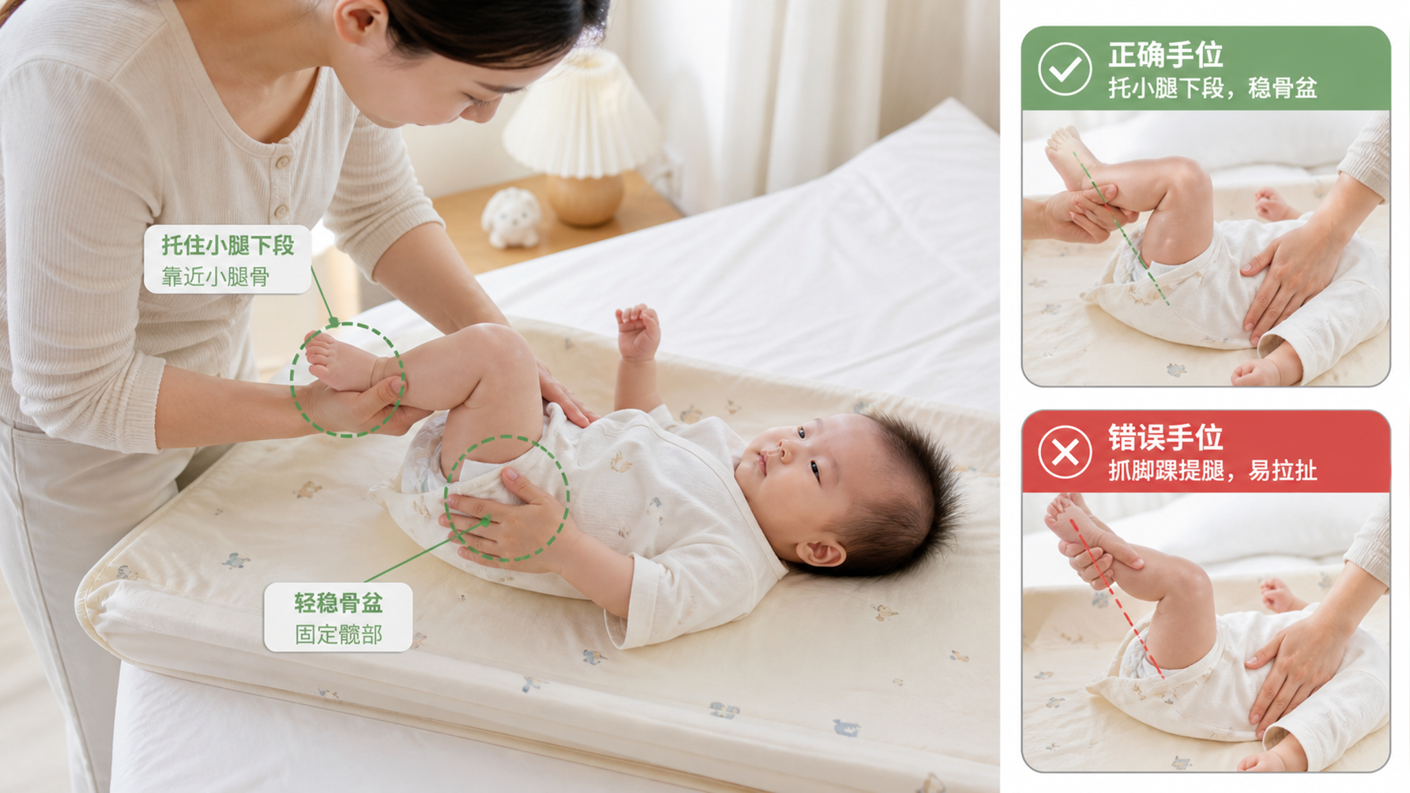 宝宝热到乱踢？换尿布顺手做30秒脚踝训练