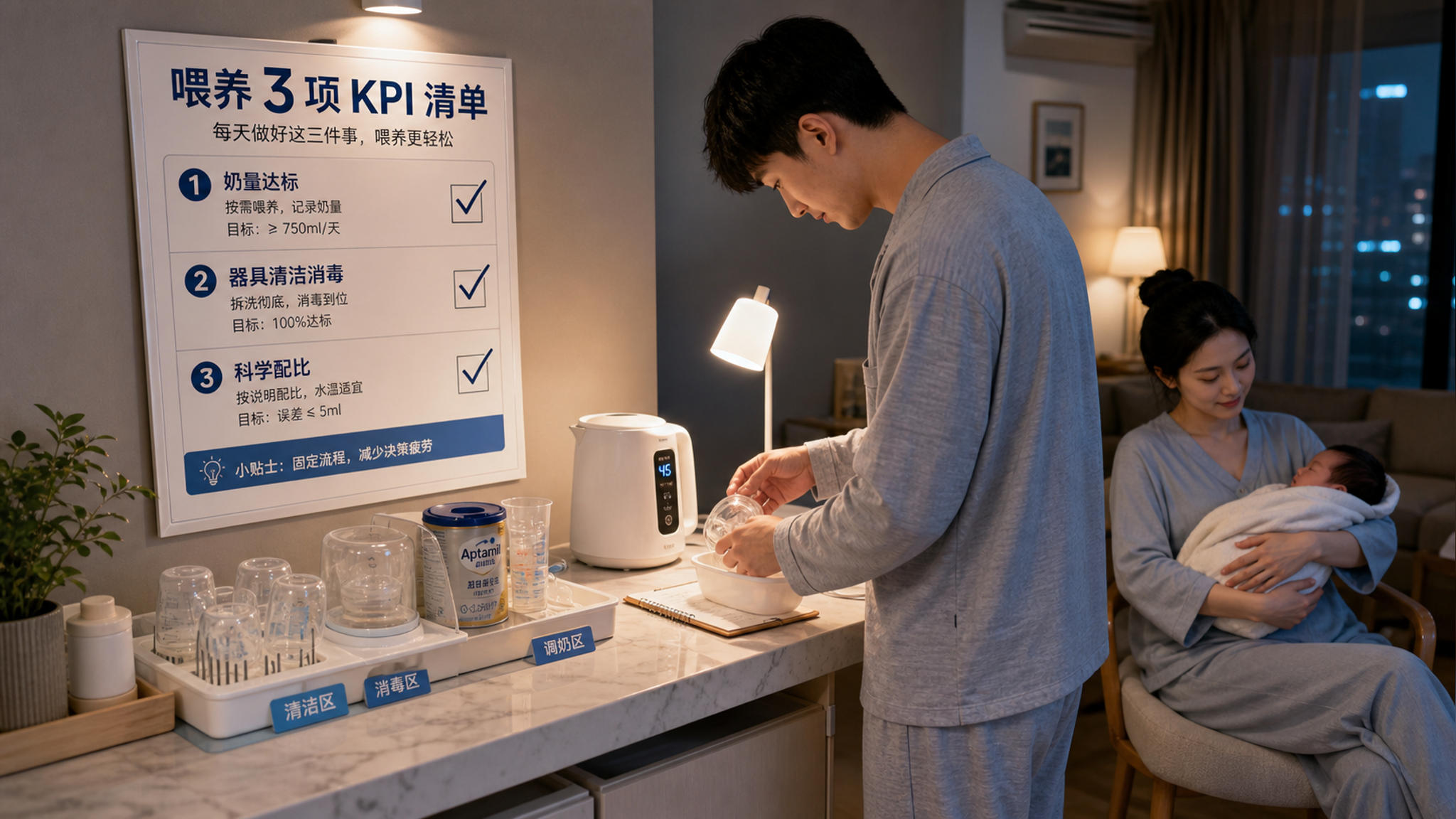 复工后夜哺别靠吼：爸爸三项KPI就能接班
