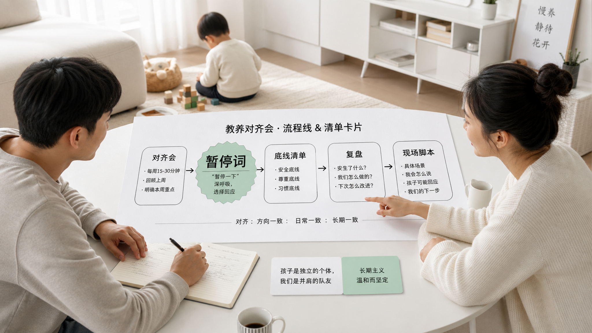 夫妻育儿总唱反调？用“暂停词+底线清单”止住家里拉扯