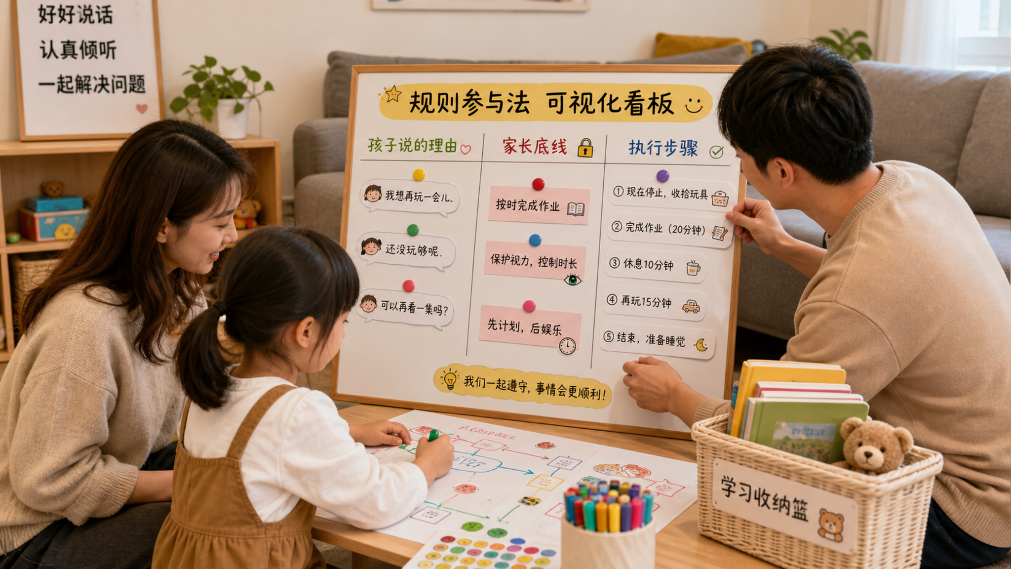 孩子越催越磨蹭？用这套“规则参与法”从对抗变合作