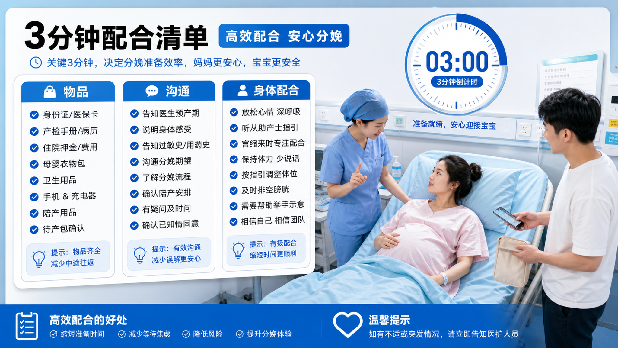 产房突然进入准备流程 3分钟配合清单