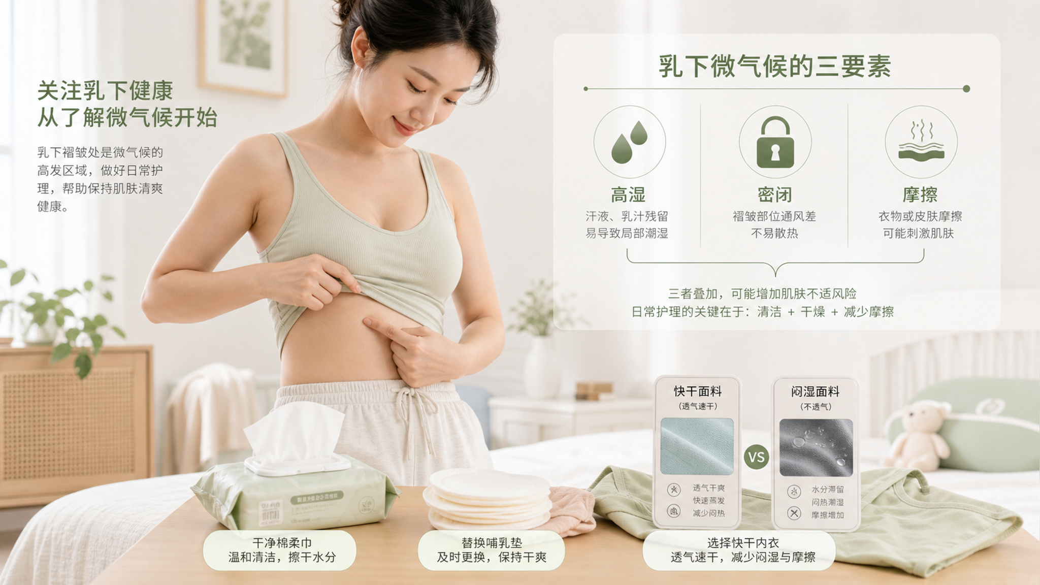 乳下褶皱又痒又刺？关键不是清洁，是把湿和摩擦降下来