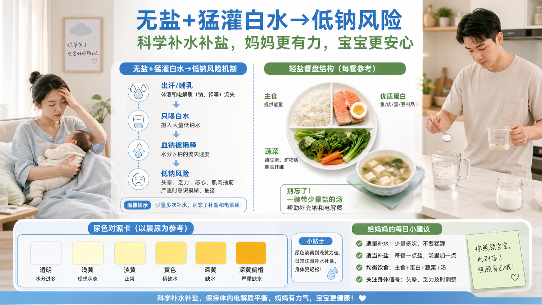 夏天坐月子别硬扛无盐：头晕乏力可能是低钠