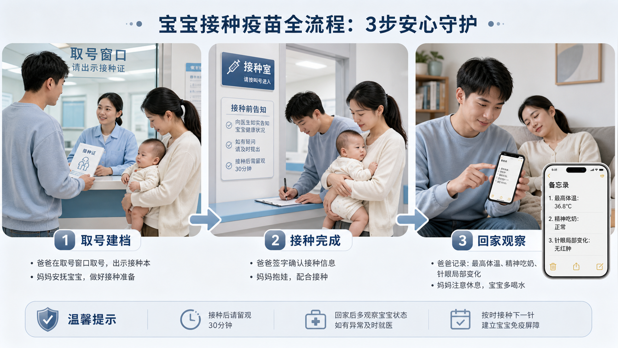 打疫苗别再全压给妈妈：爸爸认领3个动作就够了