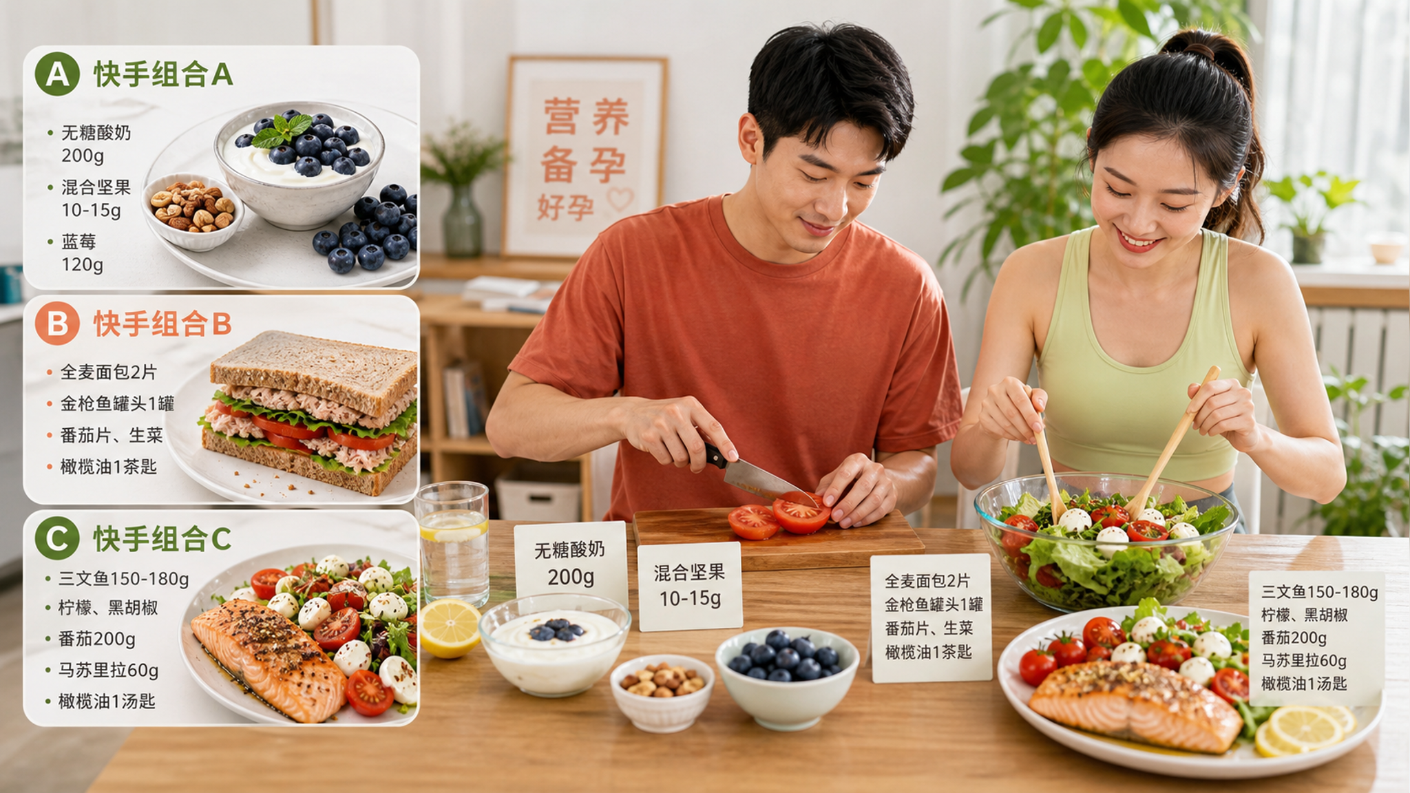 准爸爸90天精子更新：三套快手补给餐照着吃