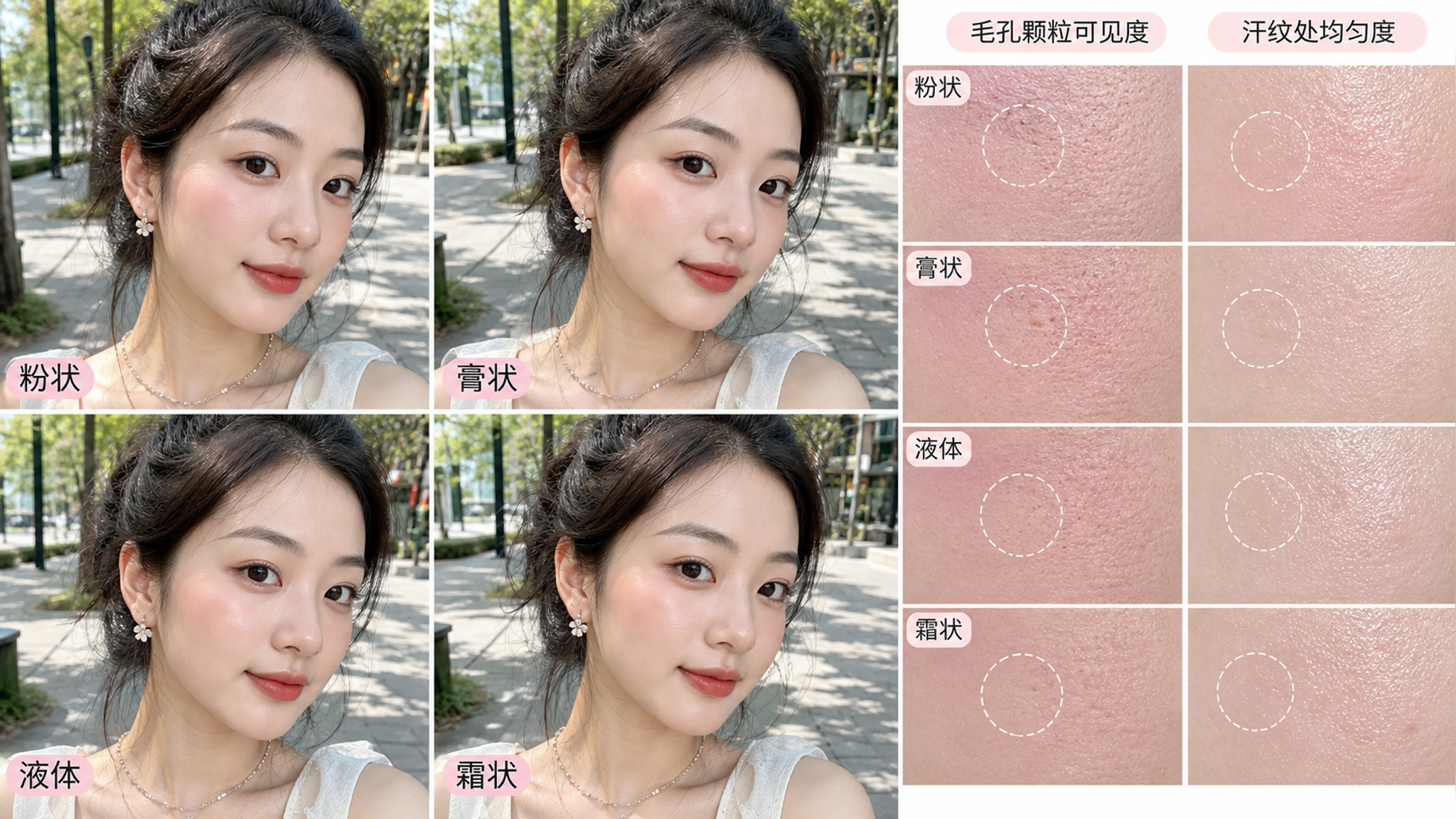 夏天腮红越抹越脏？4种质地颗粒可见度实测