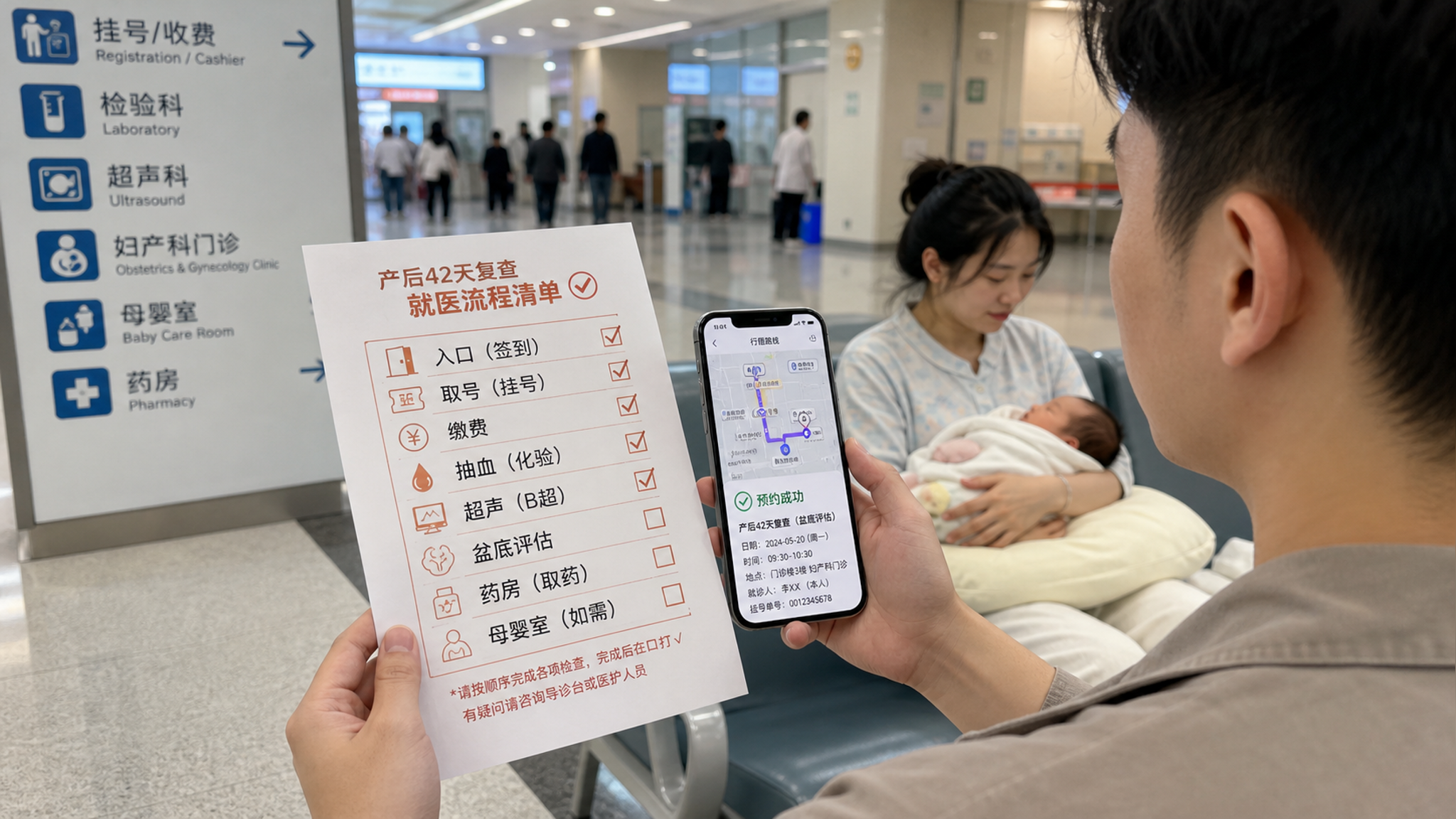 42天复查别让她硬扛：爸爸跑腿SOP照抄就行