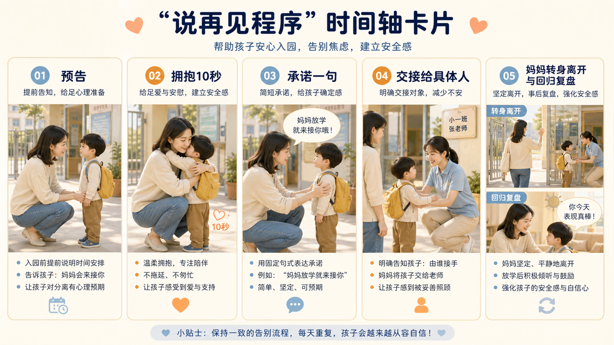 别再偷偷溜走：一套说再见程序，孩子更安心你也不崩