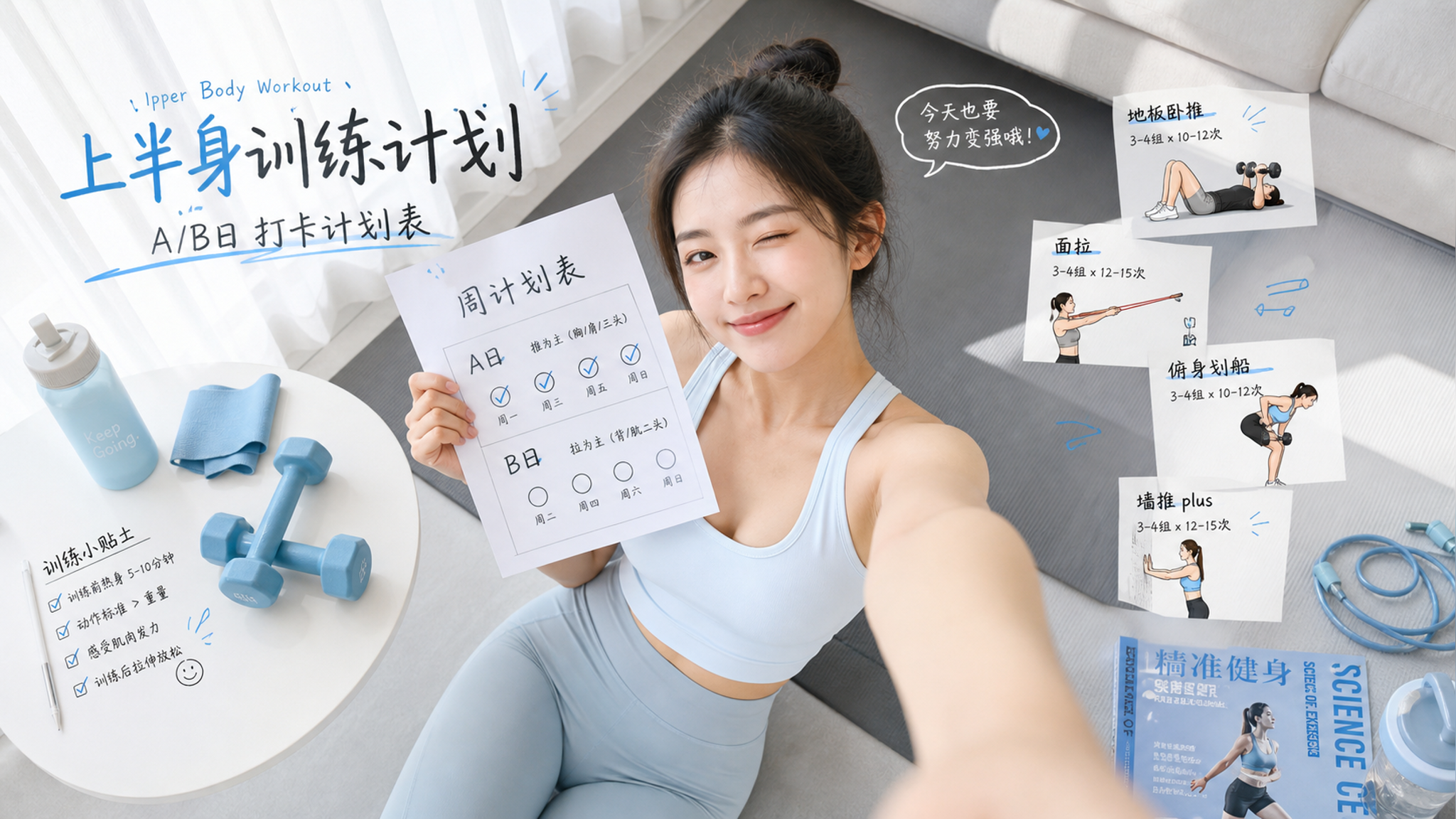 体重在掉也别让上半身塌：每周3次胸背保形