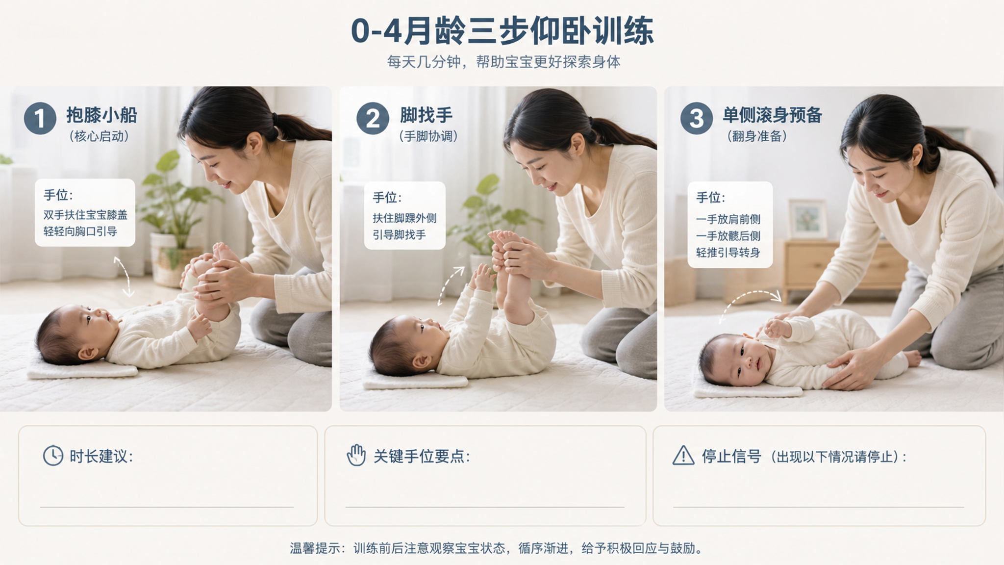 天热别硬练趴玩 0-4月龄仰卧核心3连更省心