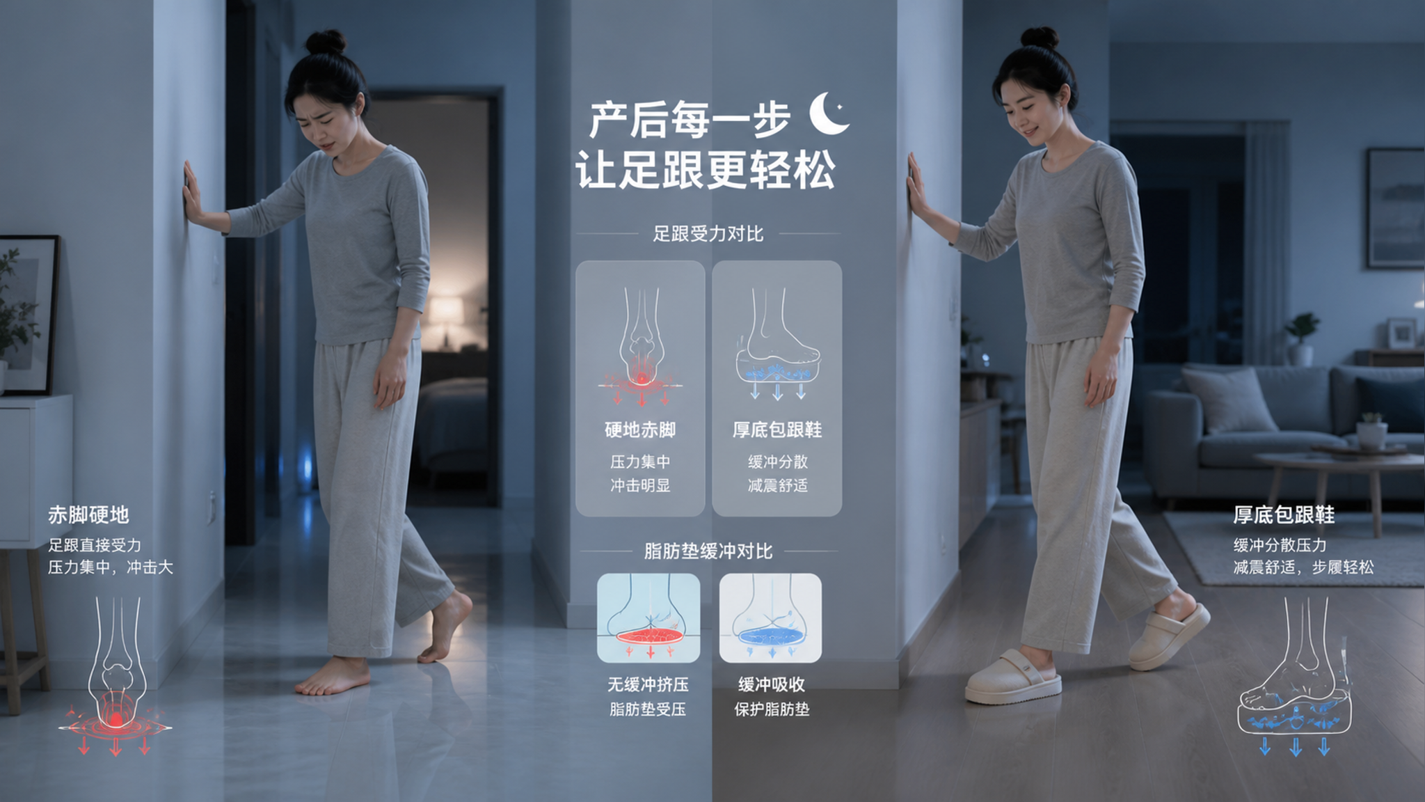 产后足跟针扎痛？先别怪受凉，可能是硬地+负荷在加码