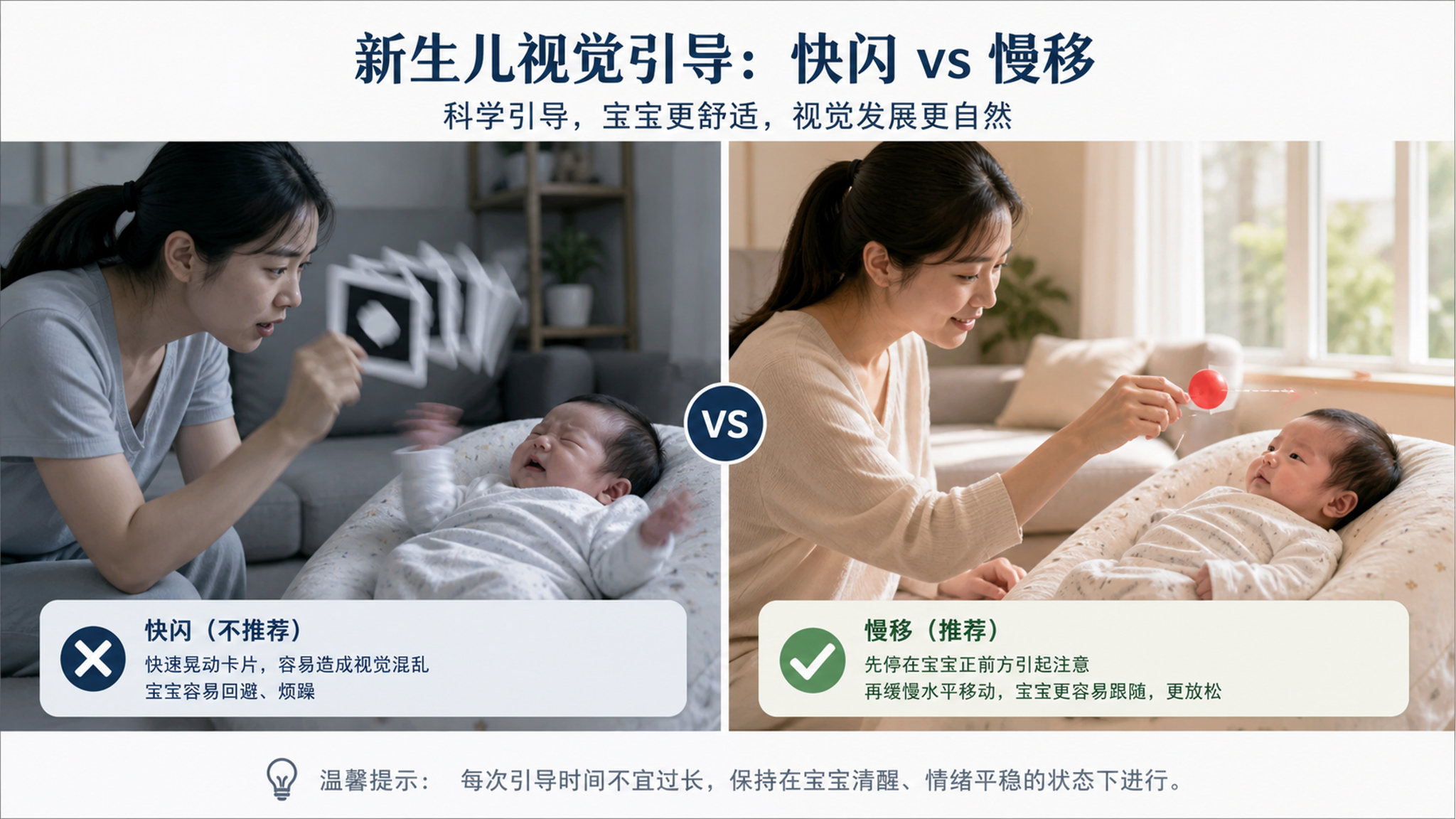 新生儿闪卡别追求快：哭闹多半是视觉过载