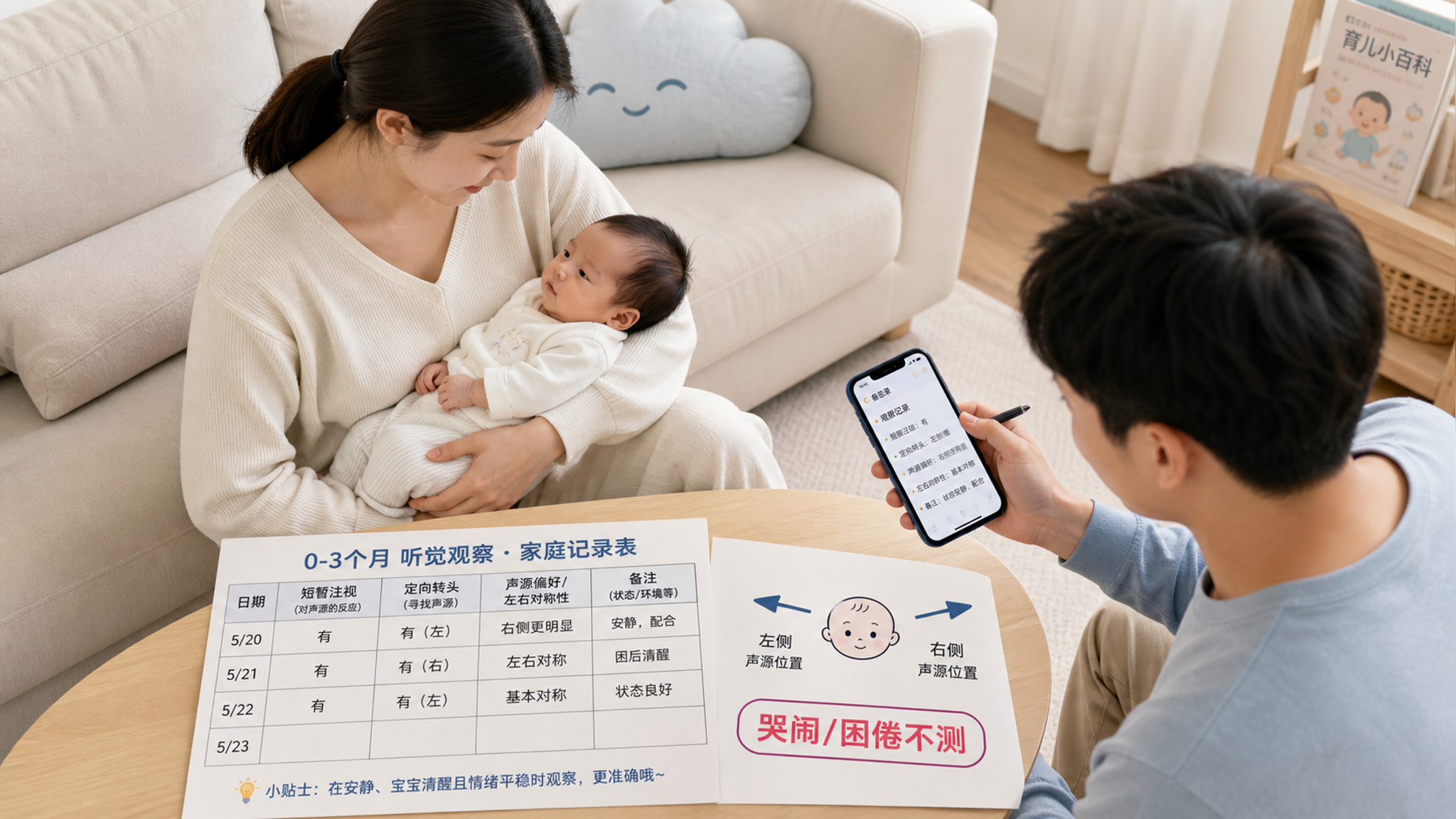 0–100天宝宝看得见听得到吗？在家只记3个指标