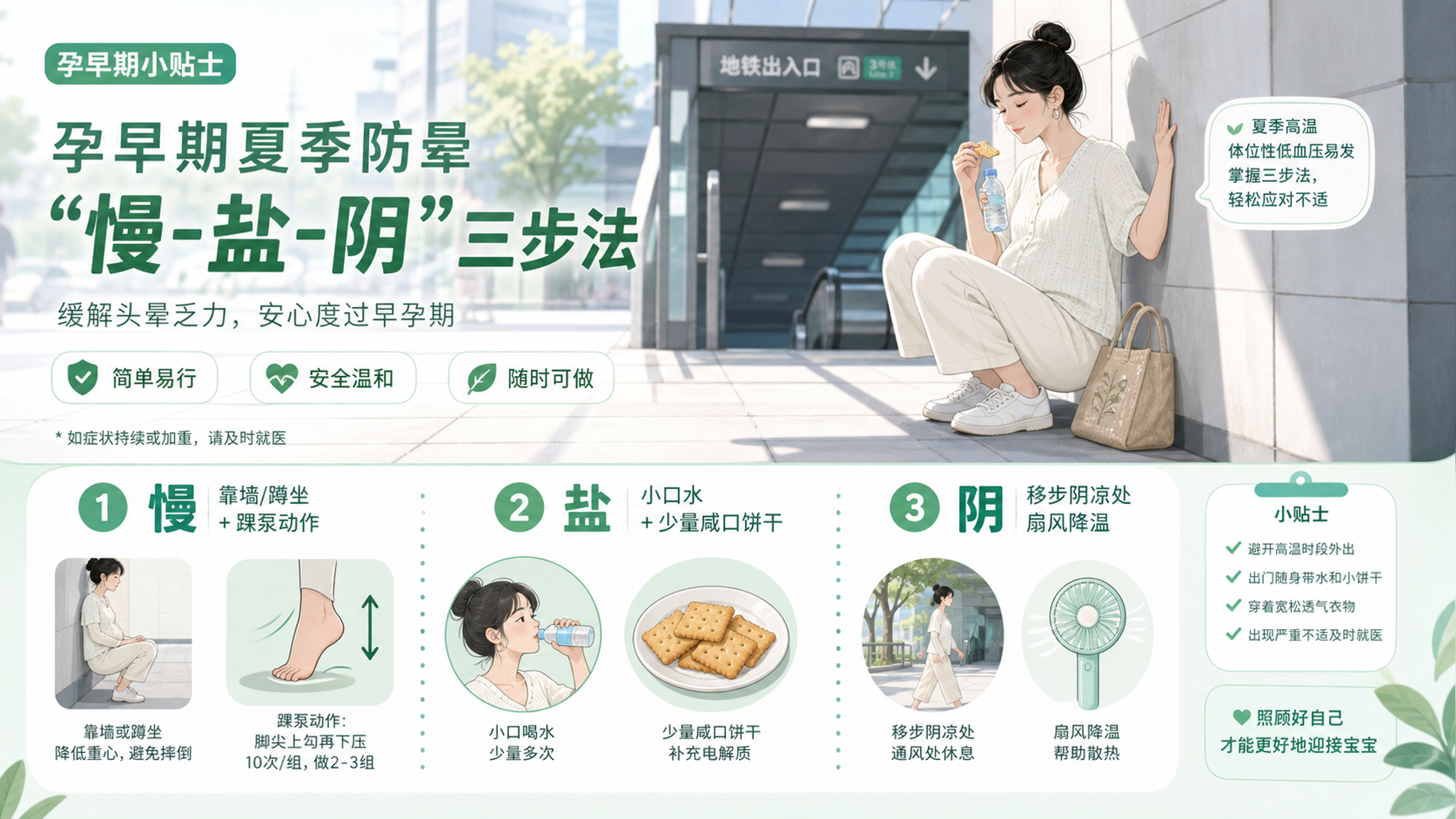 小暑闷热一站起就发黑？早孕眩晕自救三步清单