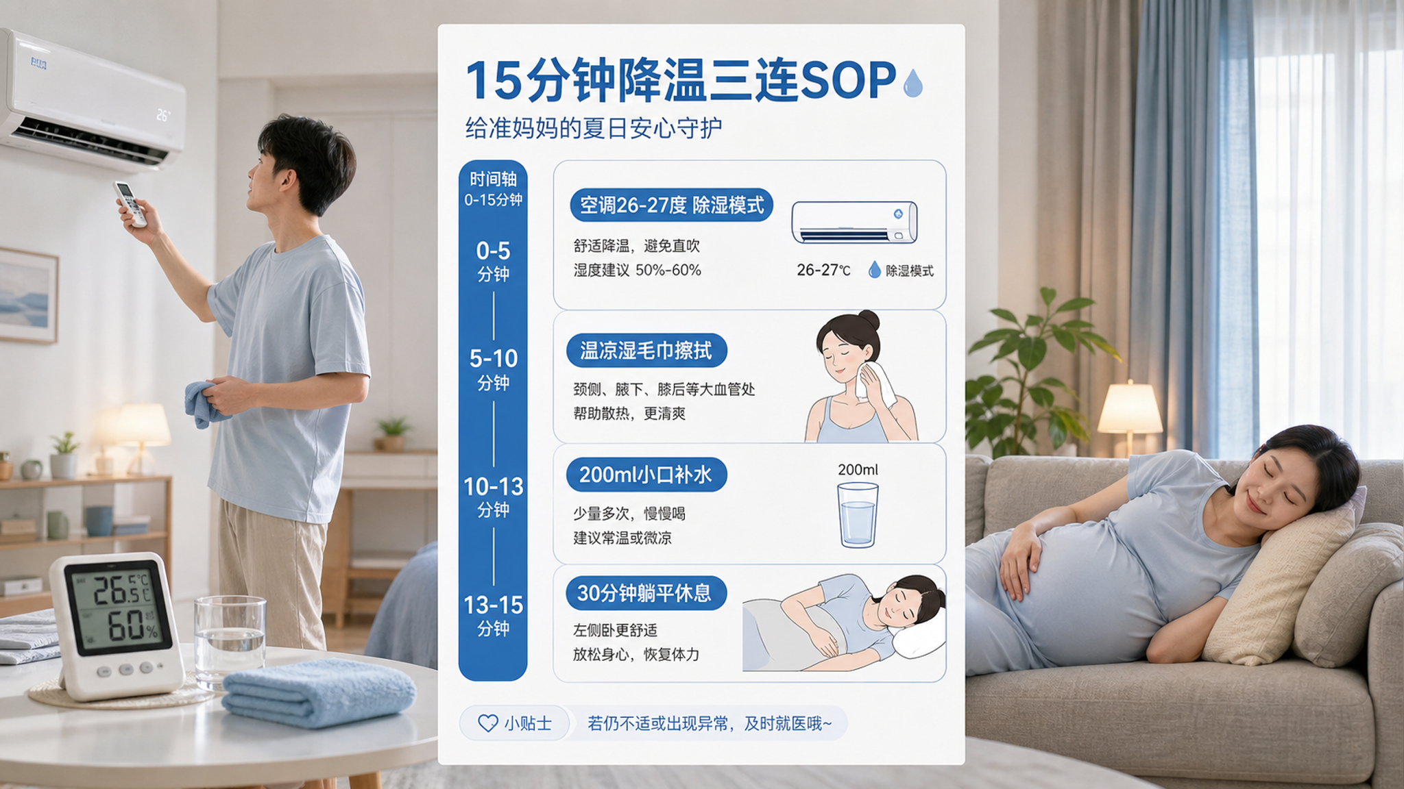 孕妈一到盛夏就烦躁心慌？准爸15分钟降温SOP