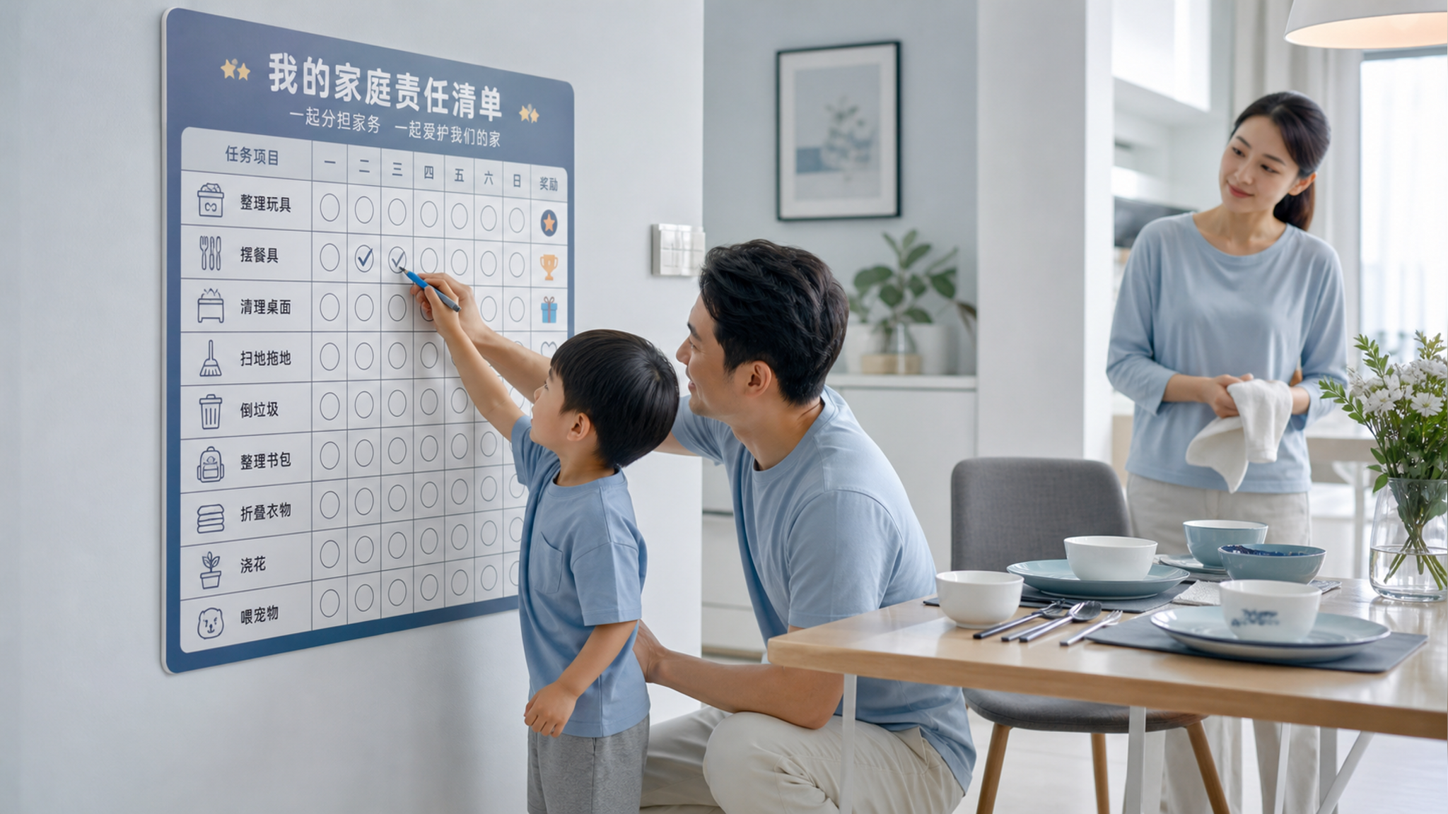 3-6岁家务责任制：不是帮忙，是让孩子“在家有位置”