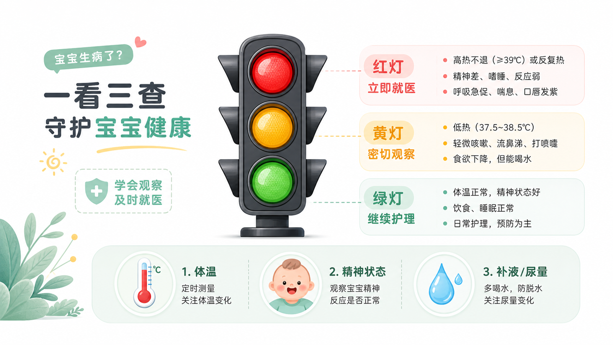 流鼻涕就不能打疫苗？用红黄绿灯3秒判断要不要停
