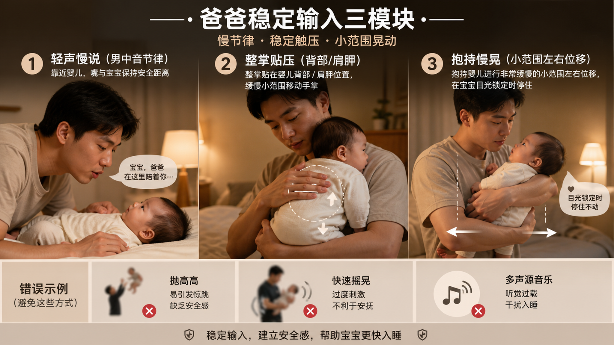 宝宝越逗越哭？爸爸改做“稳定输入”就够了