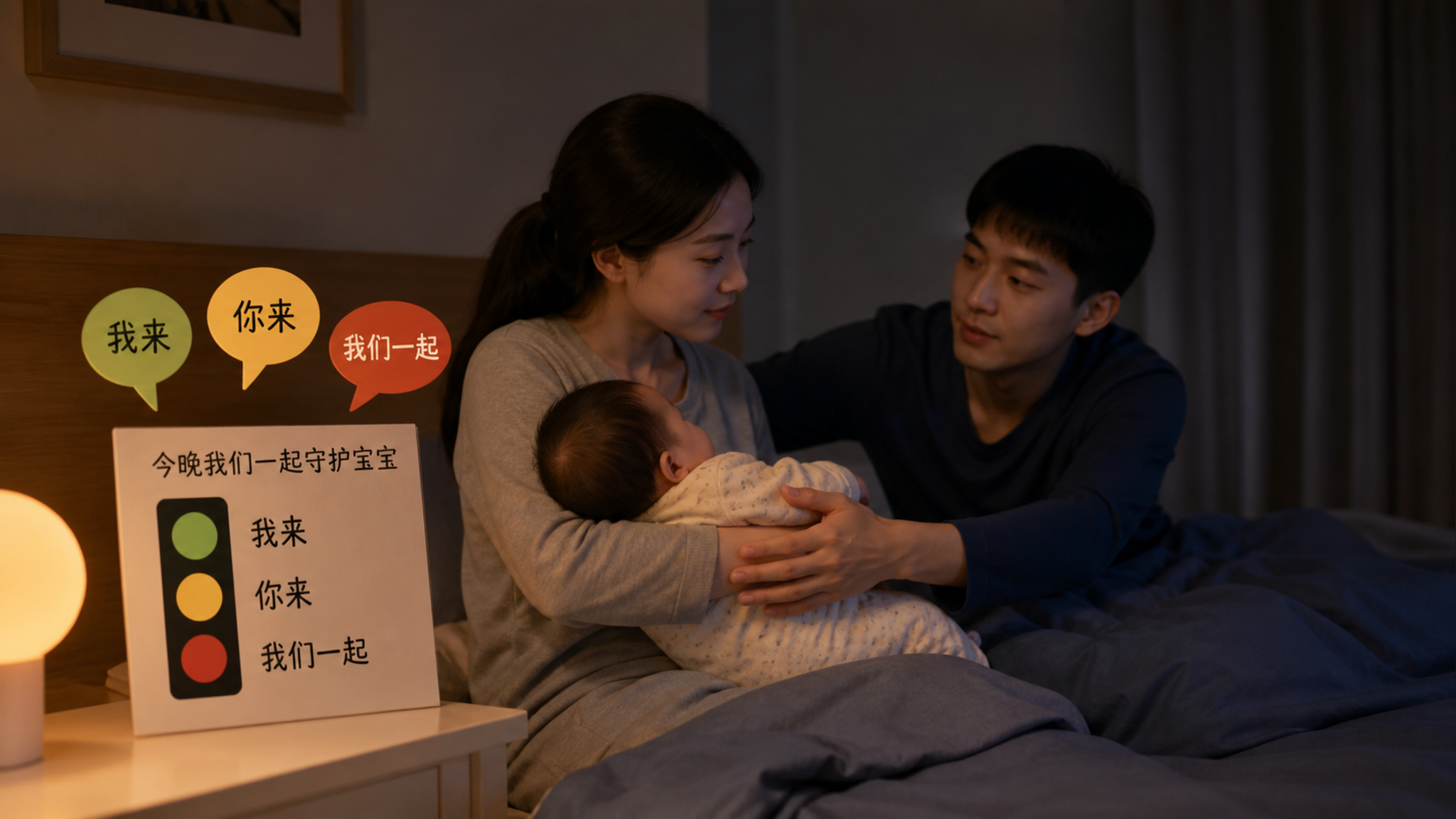 深夜不吵到天亮：绿黄红三色暗号，一句话交接